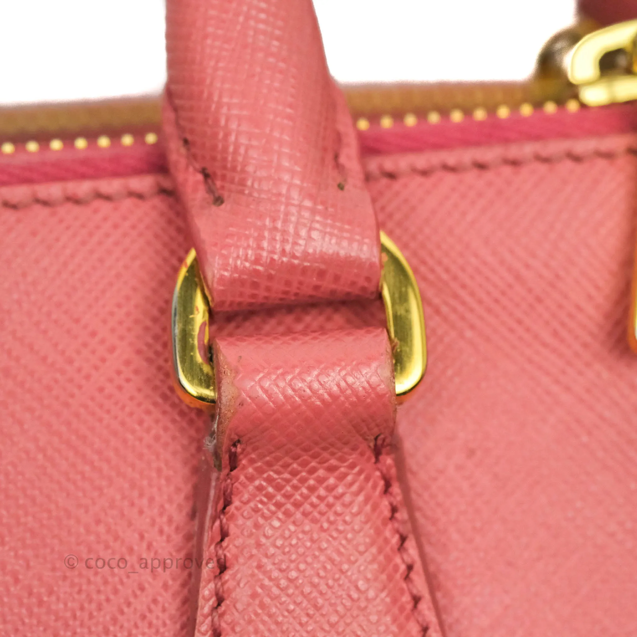 Prada Small Saffiano Lux Pink Tamaris Galleria Bag