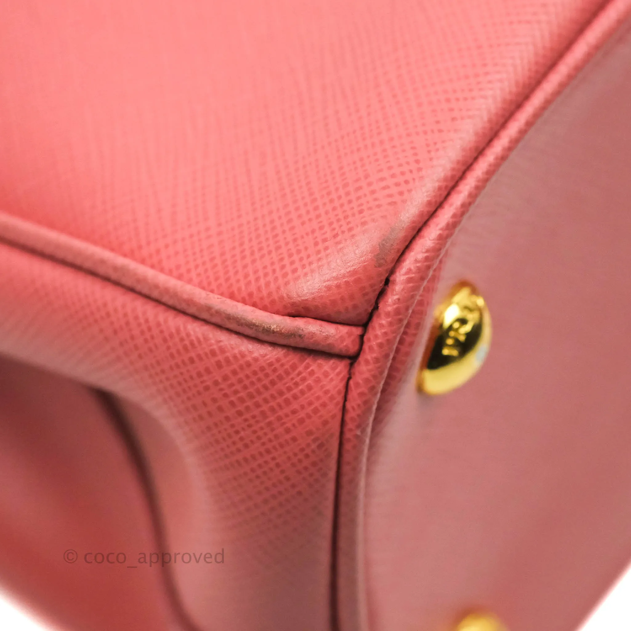 Prada Small Saffiano Lux Pink Tamaris Galleria Bag