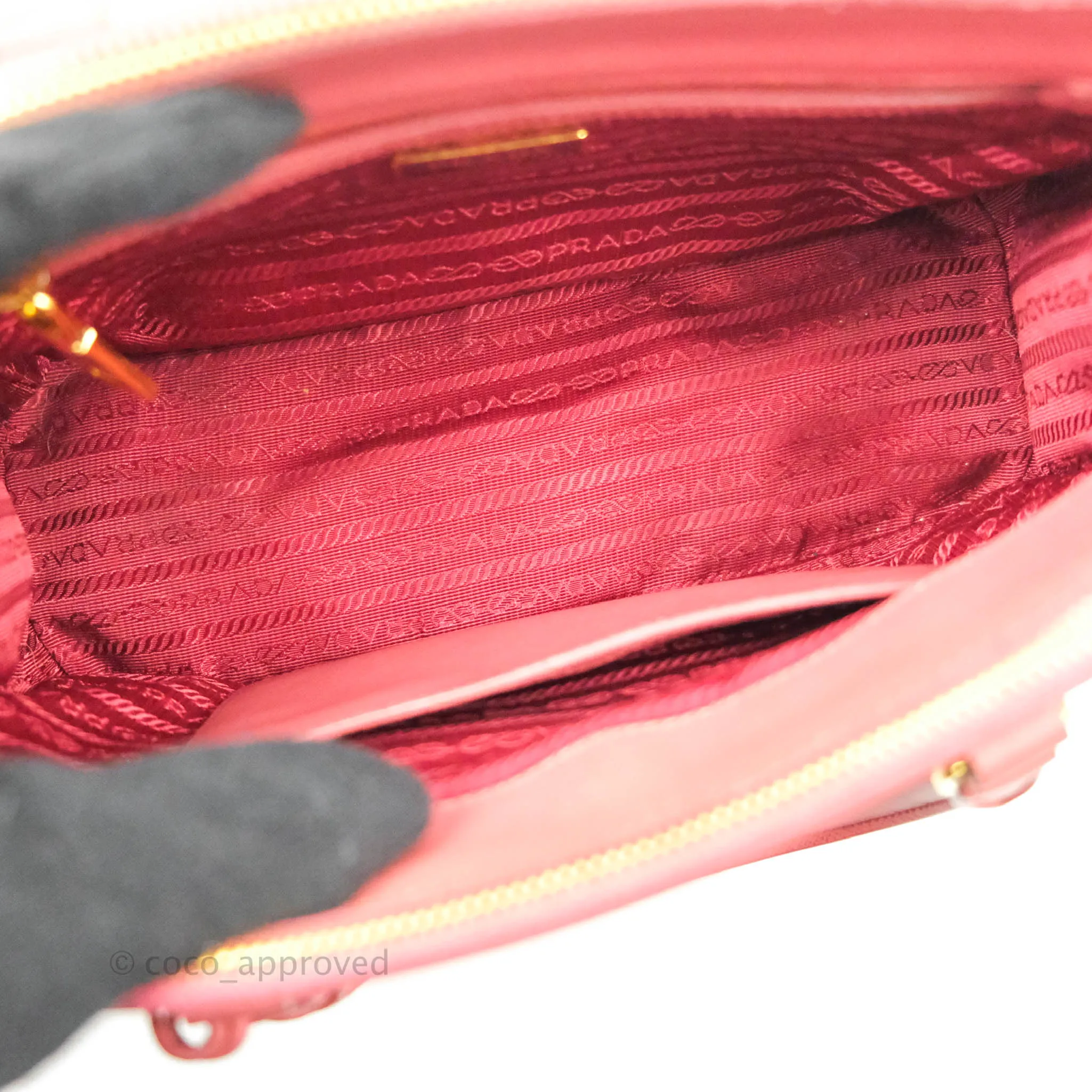 Prada Small Saffiano Lux Pink Tamaris Galleria Bag