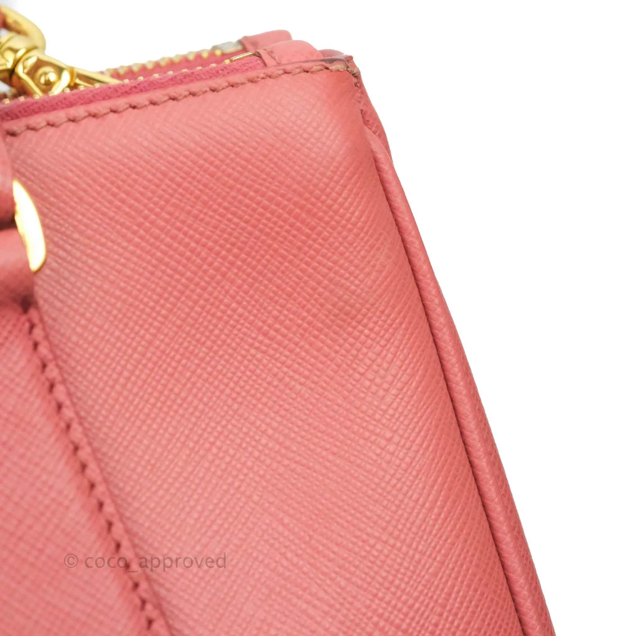 Prada Small Saffiano Lux Pink Tamaris Galleria Bag