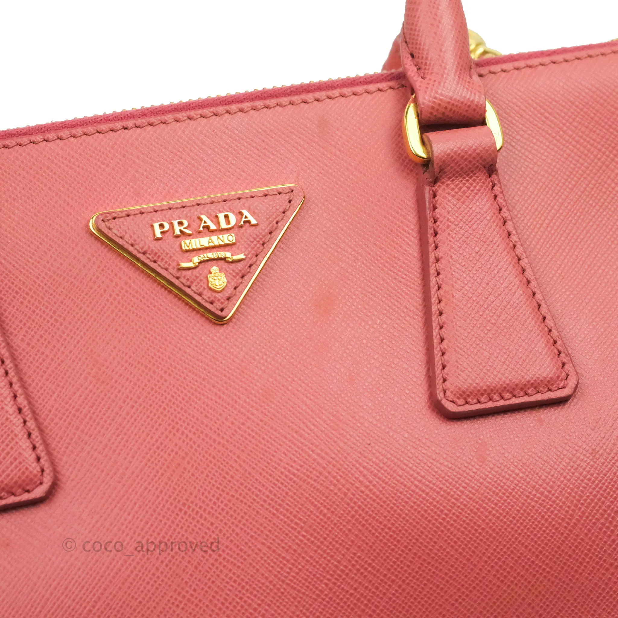 Prada Small Saffiano Lux Pink Tamaris Galleria Bag