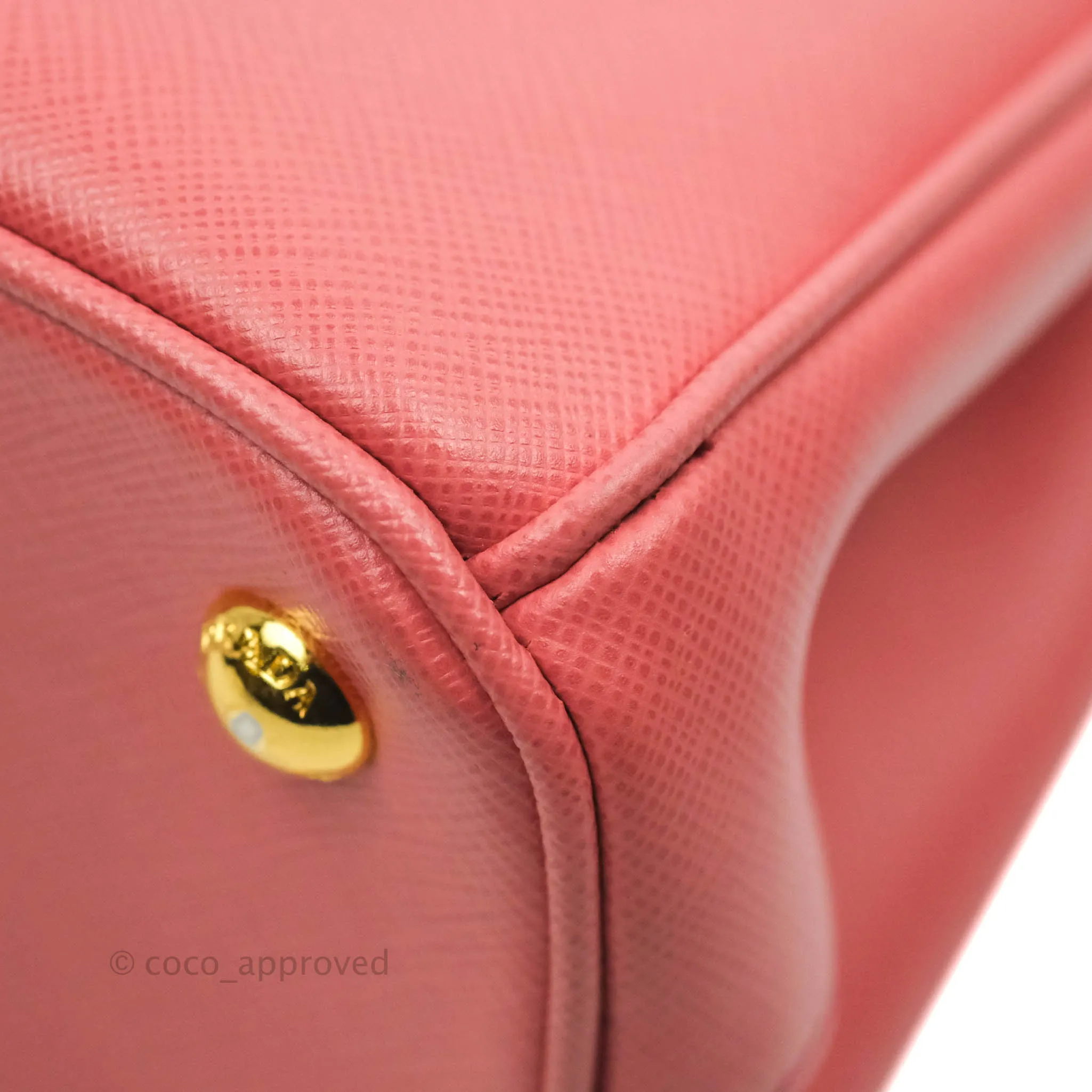 Prada Small Saffiano Lux Pink Tamaris Galleria Bag