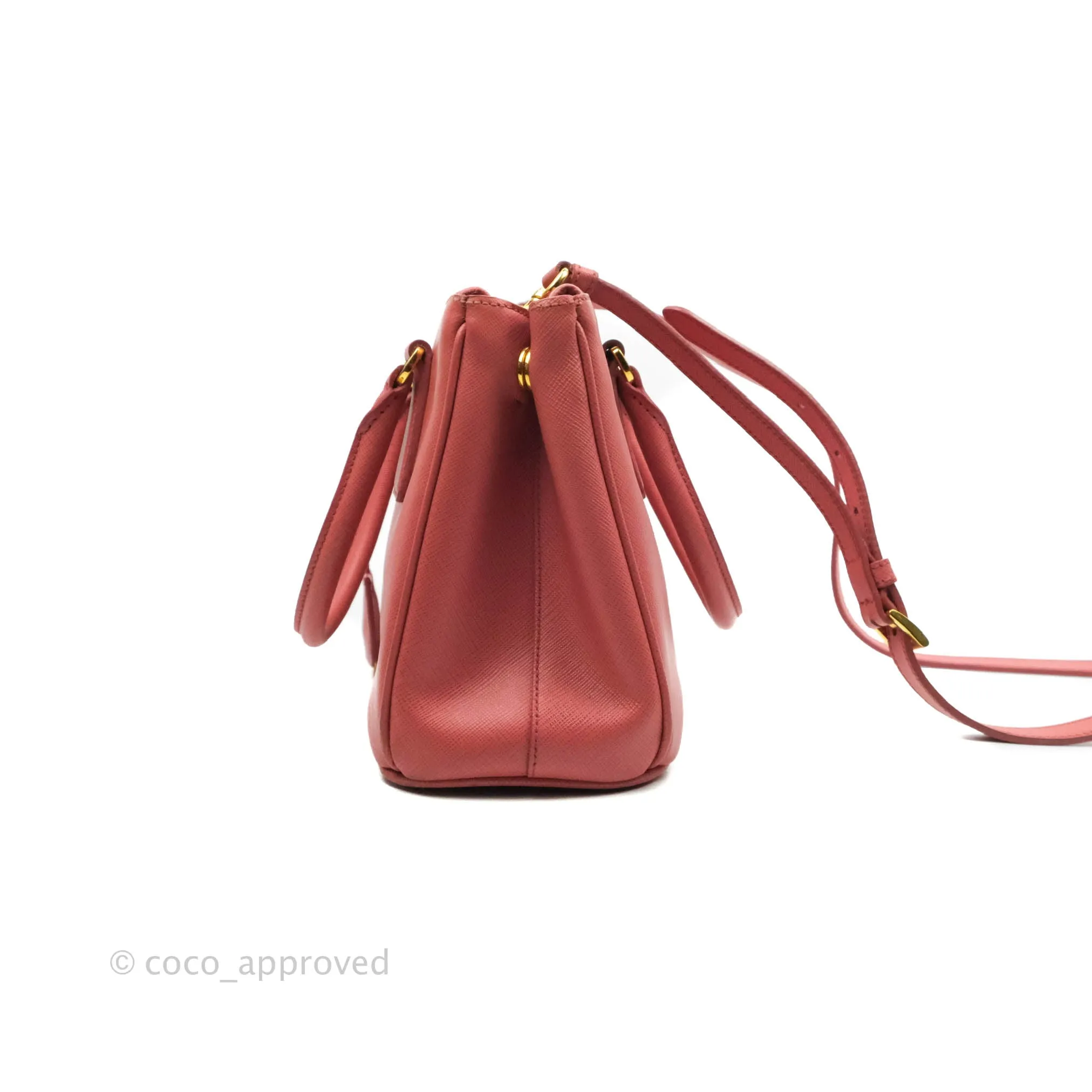 Prada Small Saffiano Lux Pink Tamaris Galleria Bag