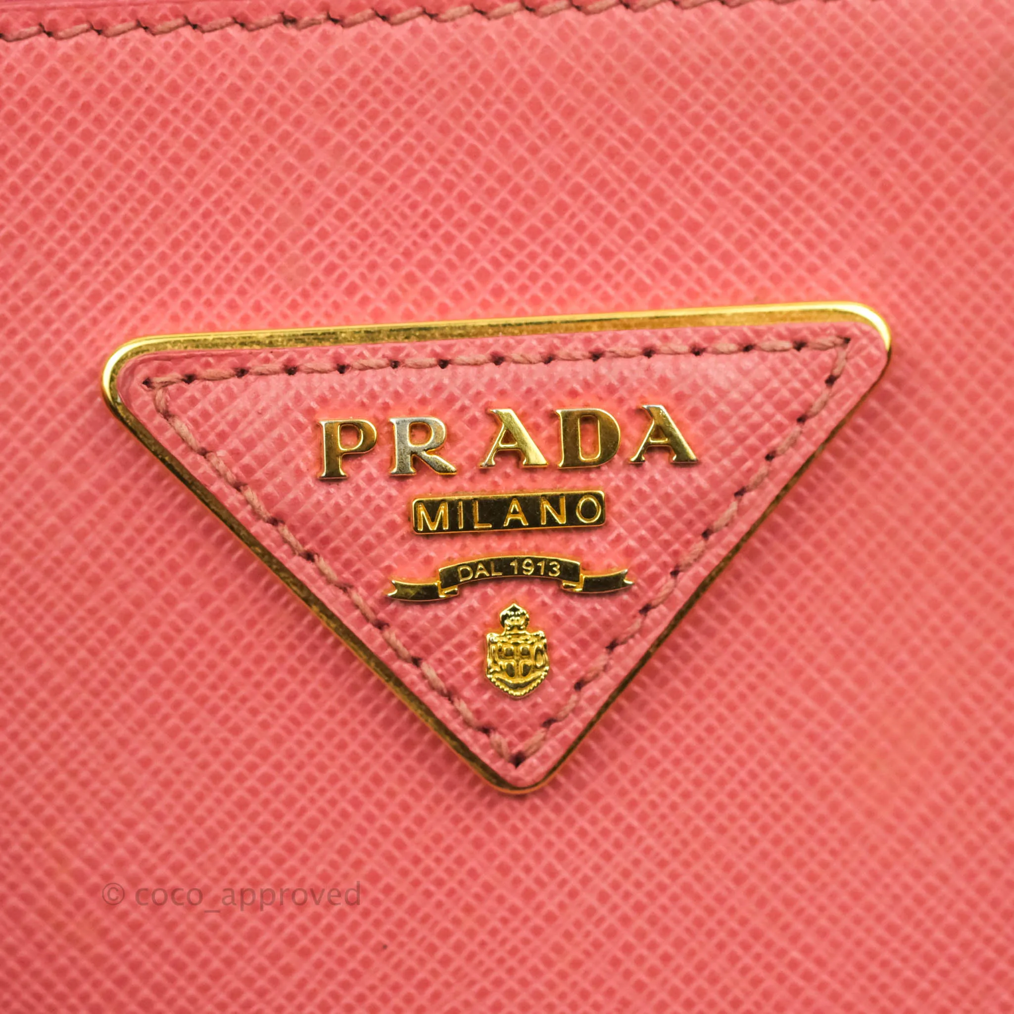Prada Small Saffiano Lux Pink Tamaris Galleria Bag