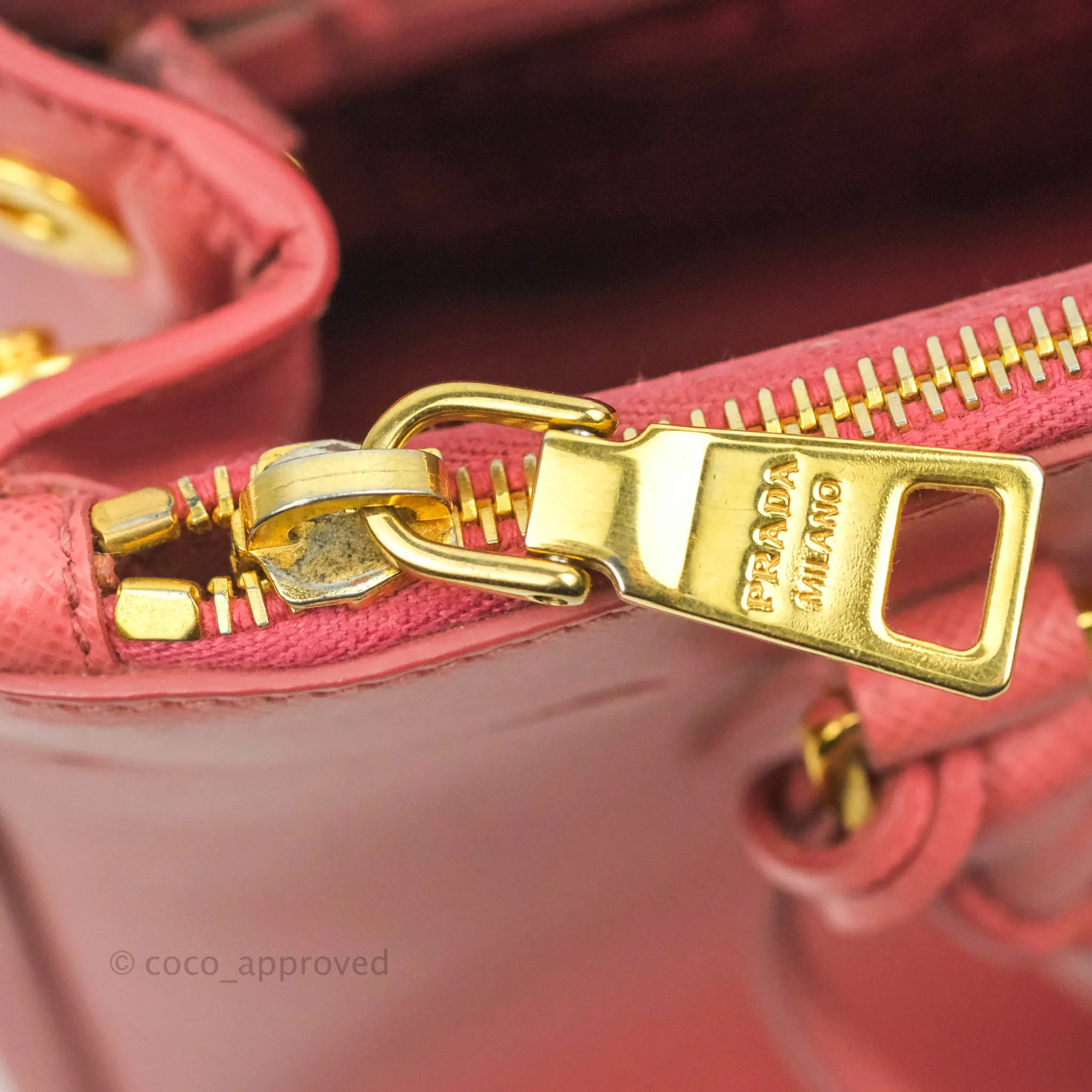 Prada Small Saffiano Lux Pink Tamaris Galleria Bag