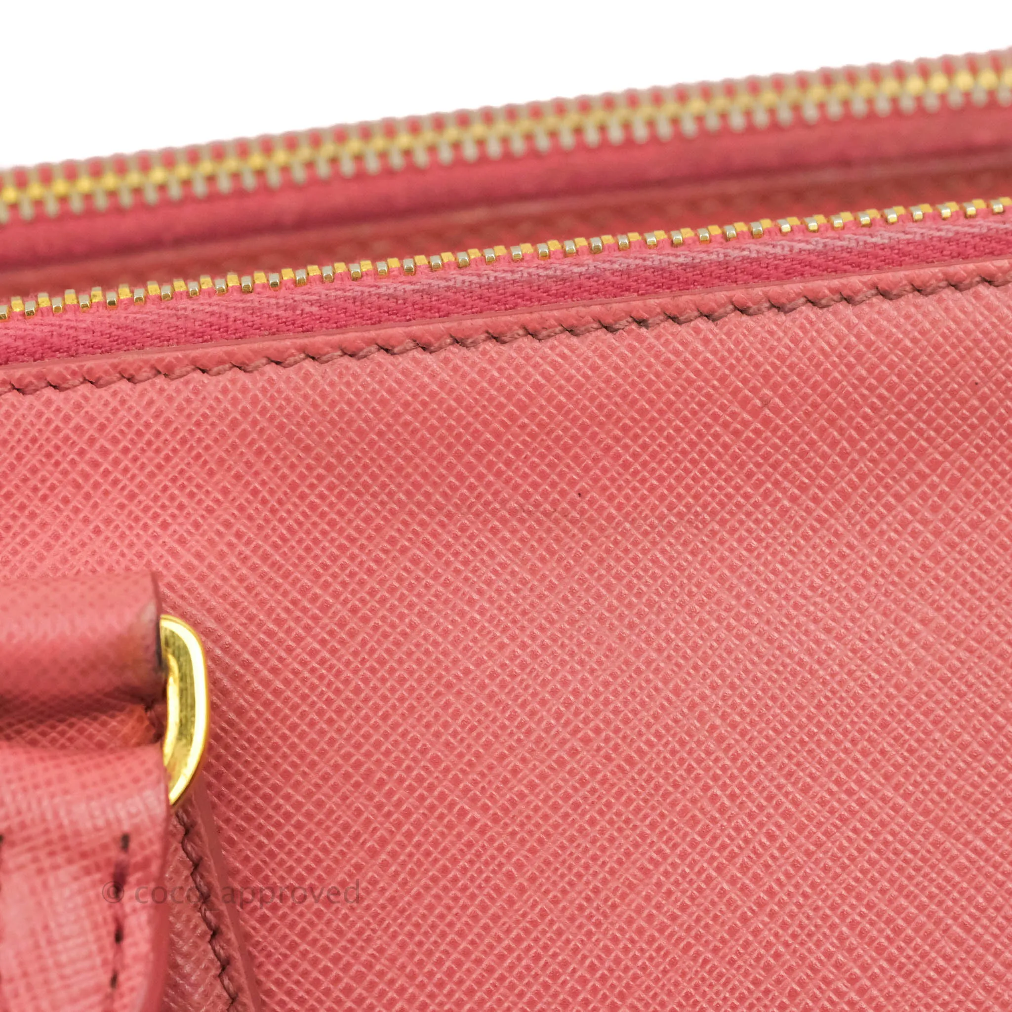 Prada Small Saffiano Lux Pink Tamaris Galleria Bag