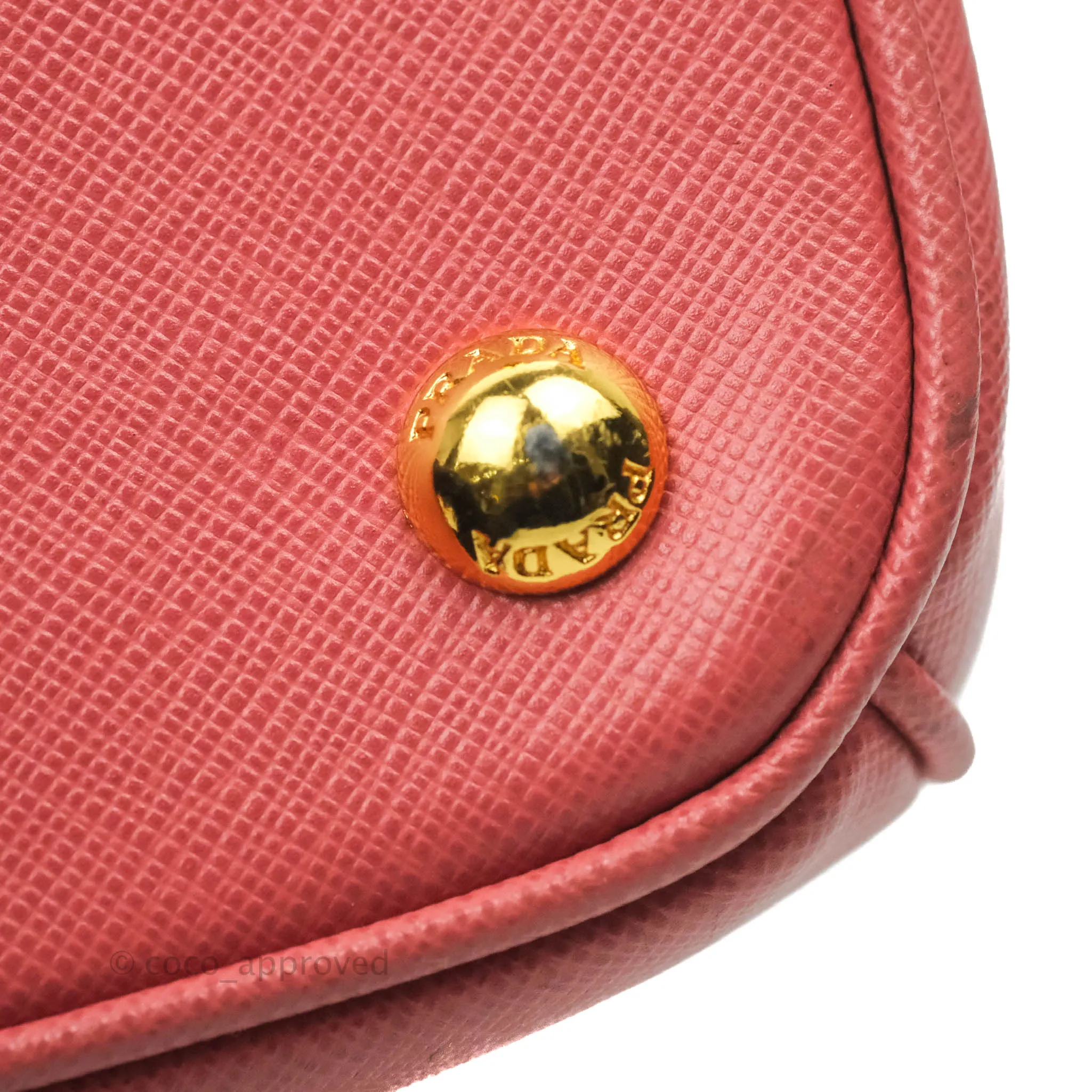 Prada Small Saffiano Lux Pink Tamaris Galleria Bag