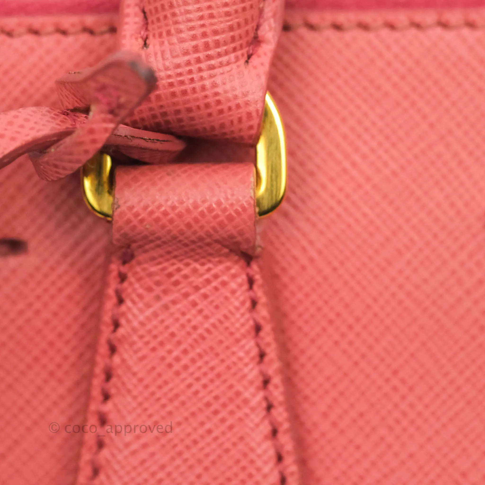 Prada Small Saffiano Lux Pink Tamaris Galleria Bag