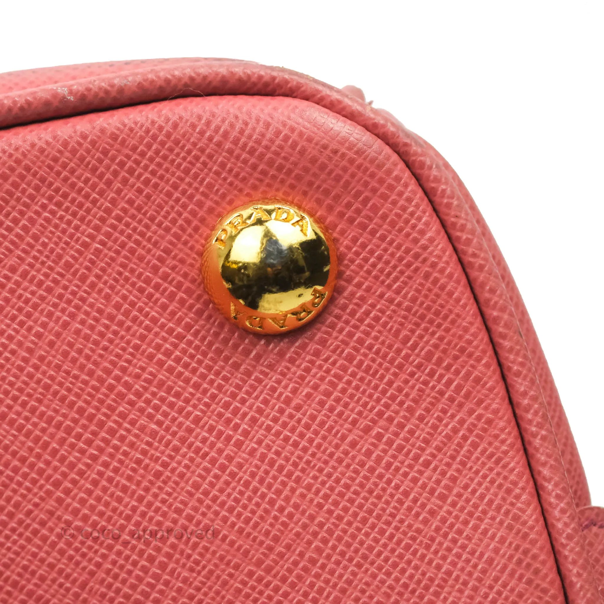 Prada Small Saffiano Lux Pink Tamaris Galleria Bag