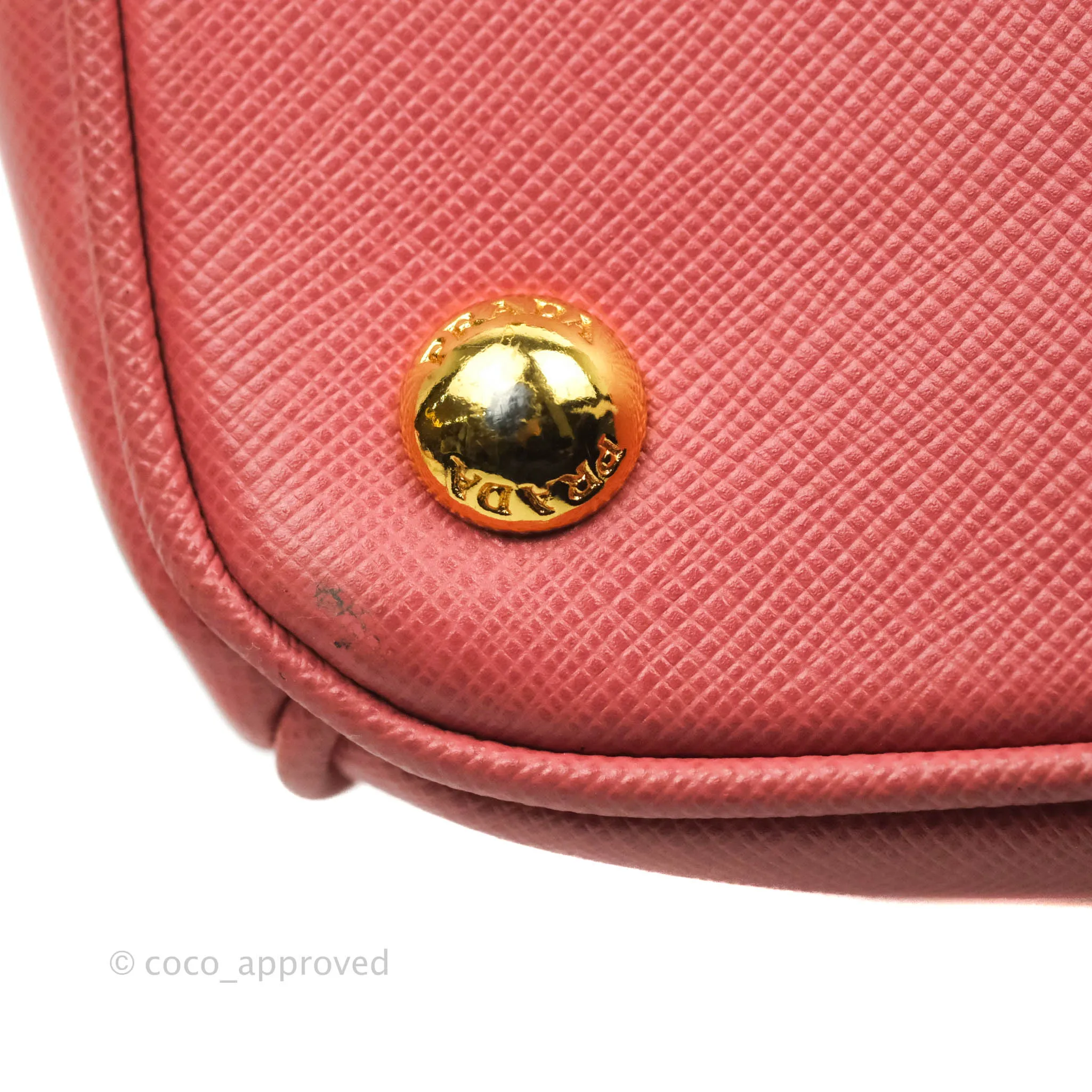Prada Small Saffiano Lux Pink Tamaris Galleria Bag