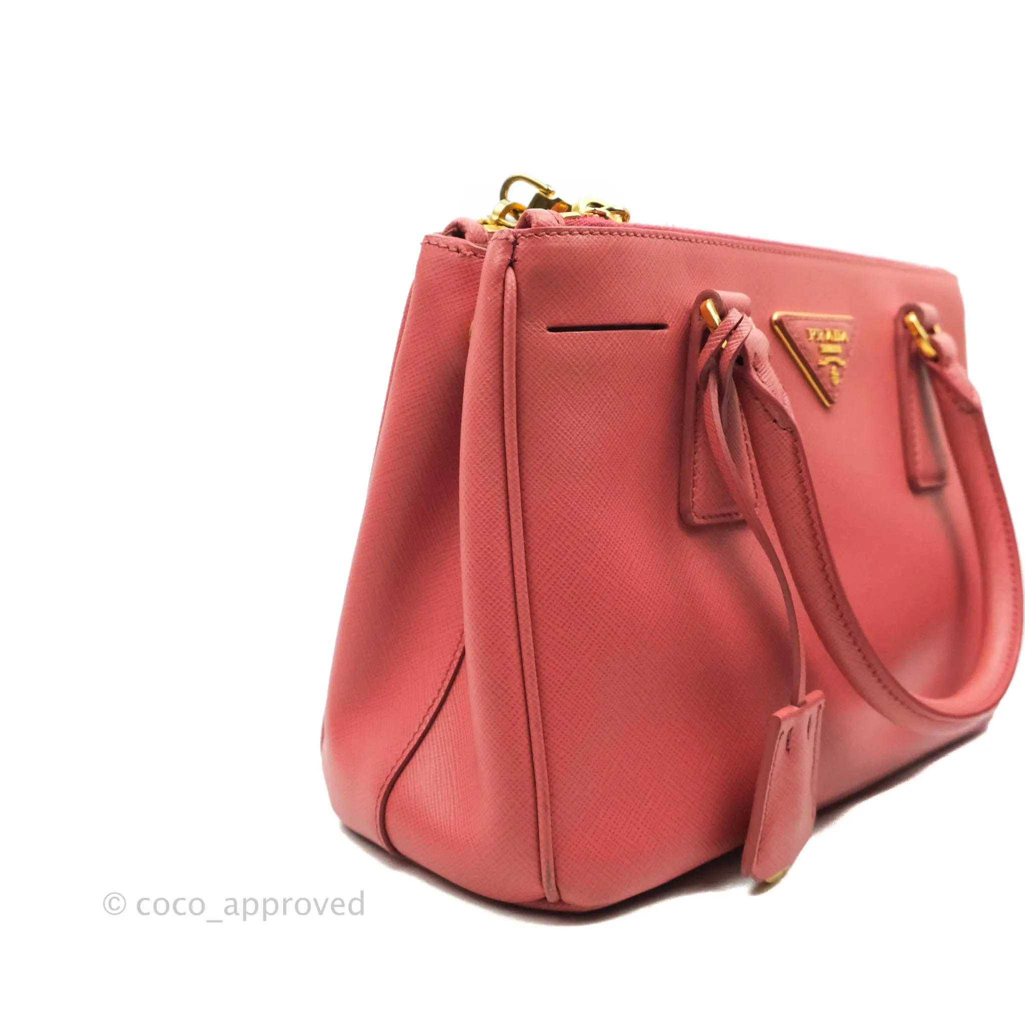 Prada Small Saffiano Lux Pink Tamaris Galleria Bag
