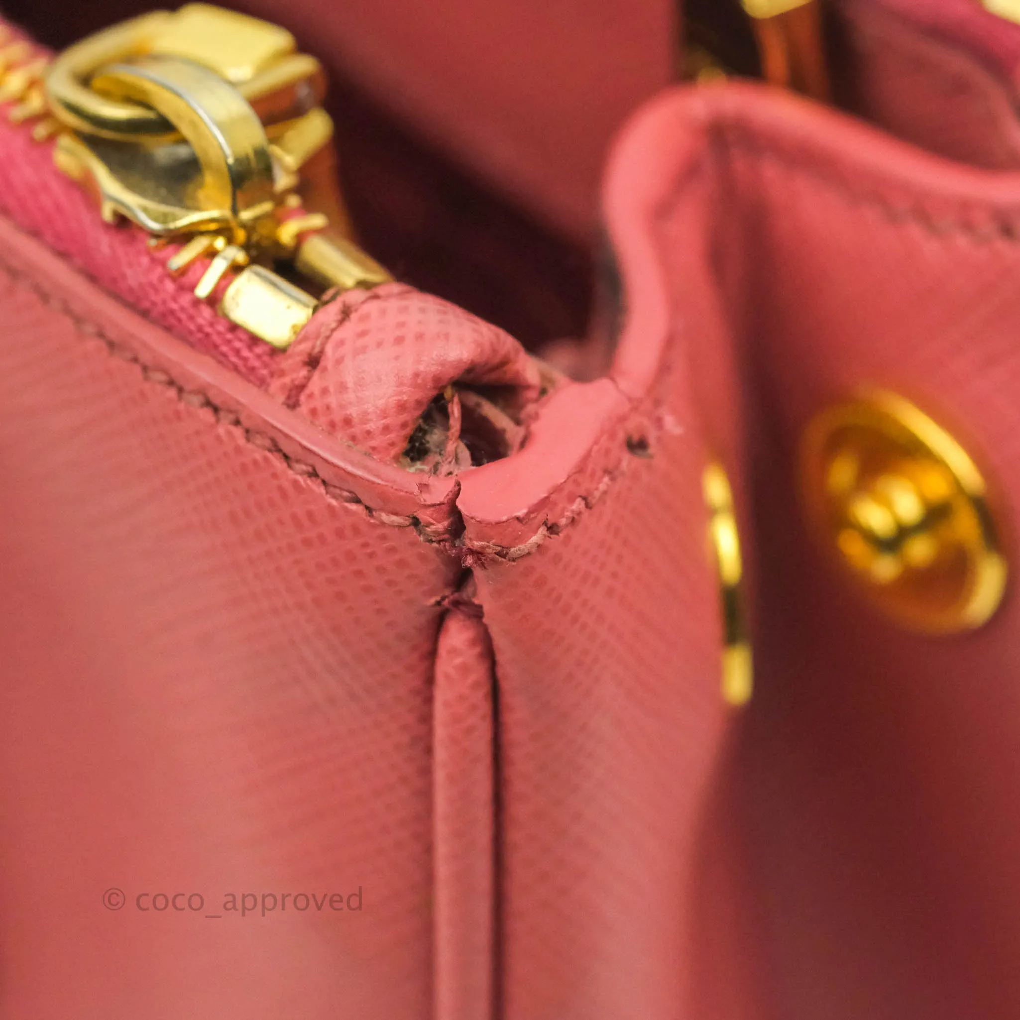 Prada Small Saffiano Lux Pink Tamaris Galleria Bag