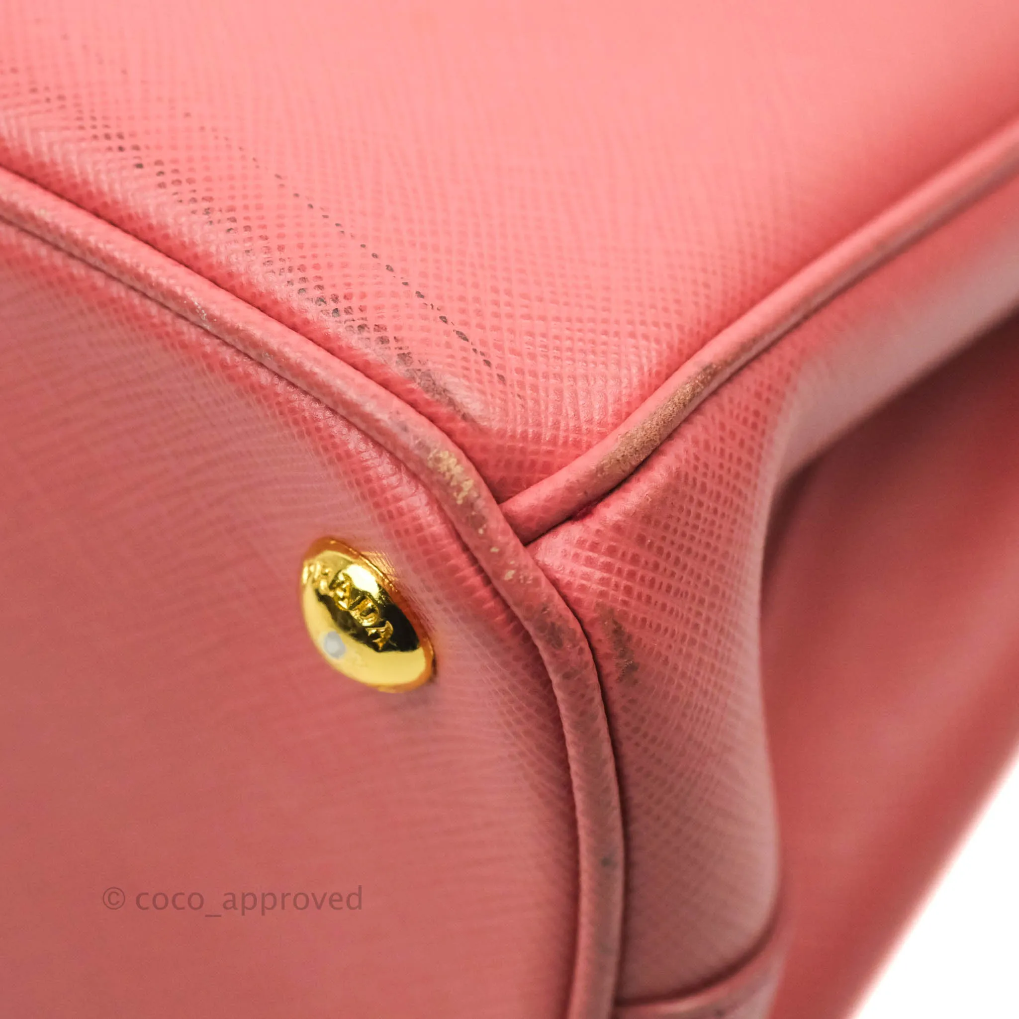 Prada Small Saffiano Lux Pink Tamaris Galleria Bag