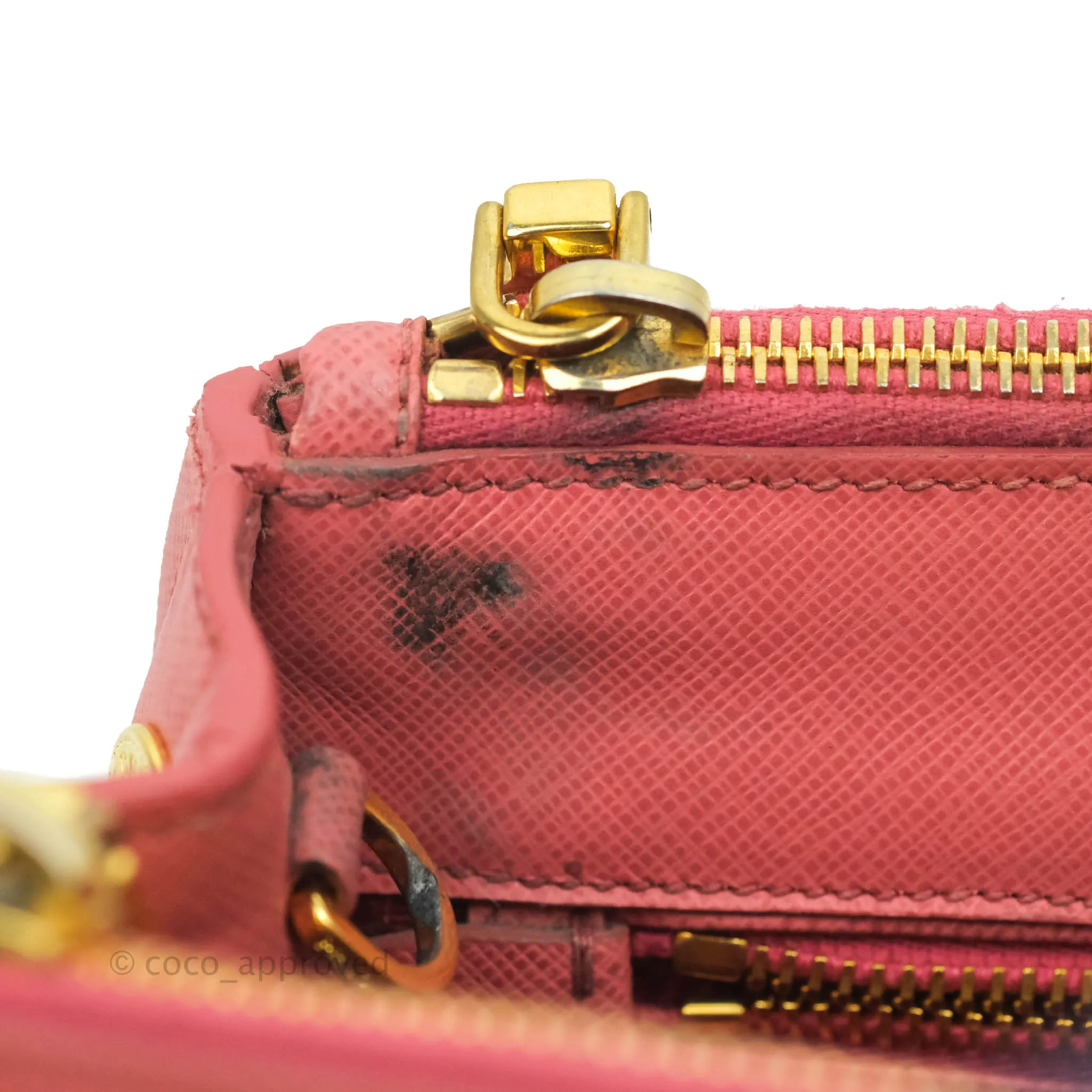 Prada Small Saffiano Lux Pink Tamaris Galleria Bag