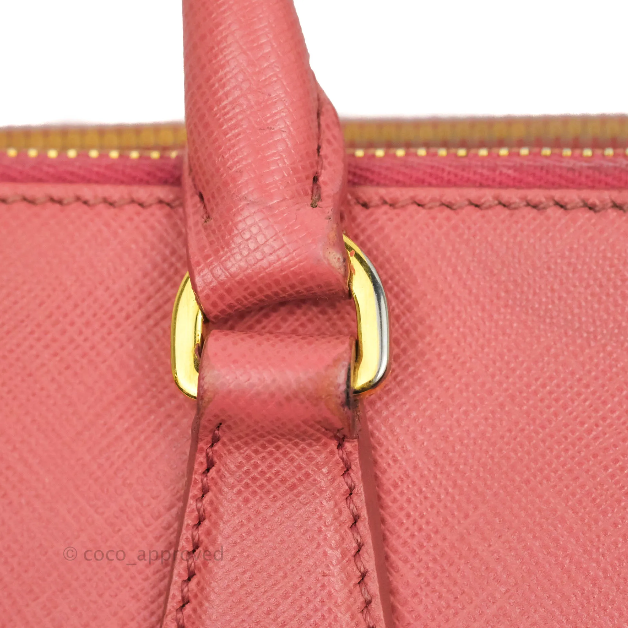 Prada Small Saffiano Lux Pink Tamaris Galleria Bag