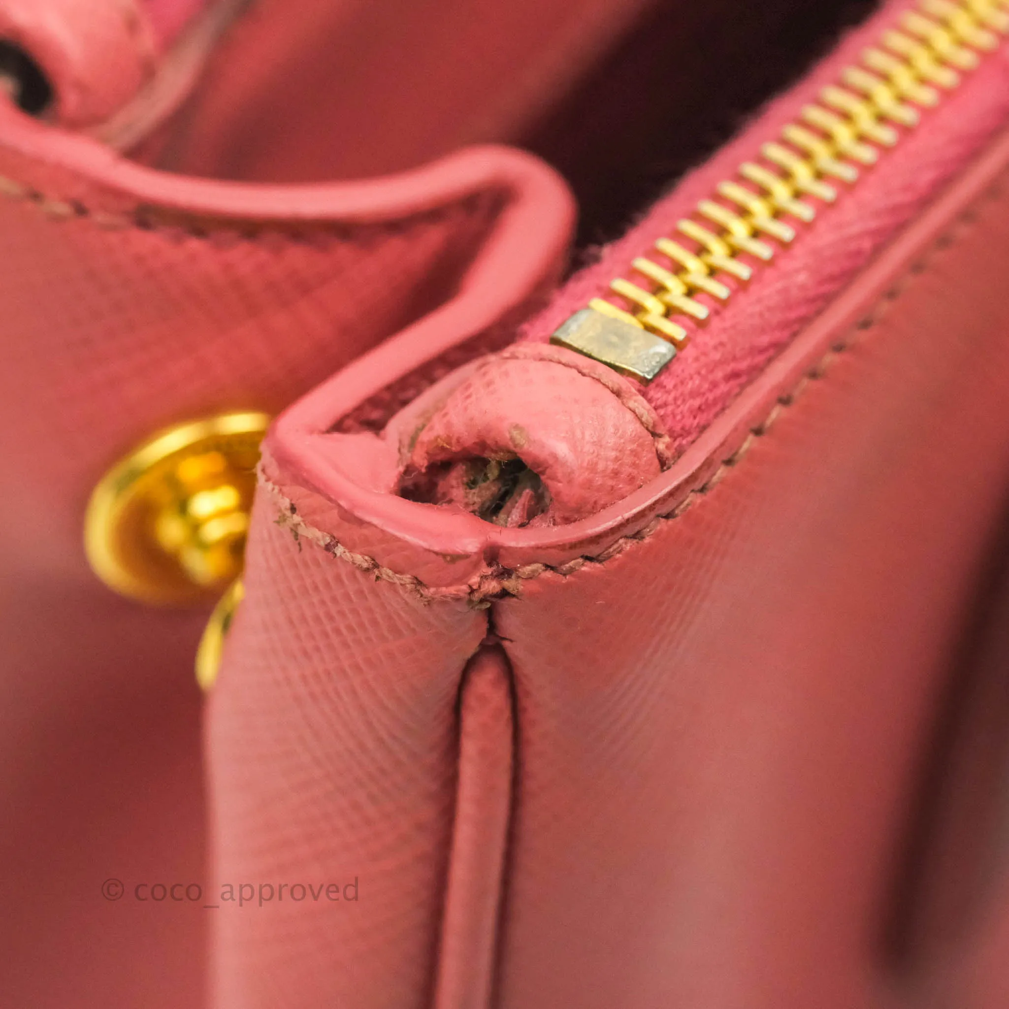 Prada Small Saffiano Lux Pink Tamaris Galleria Bag