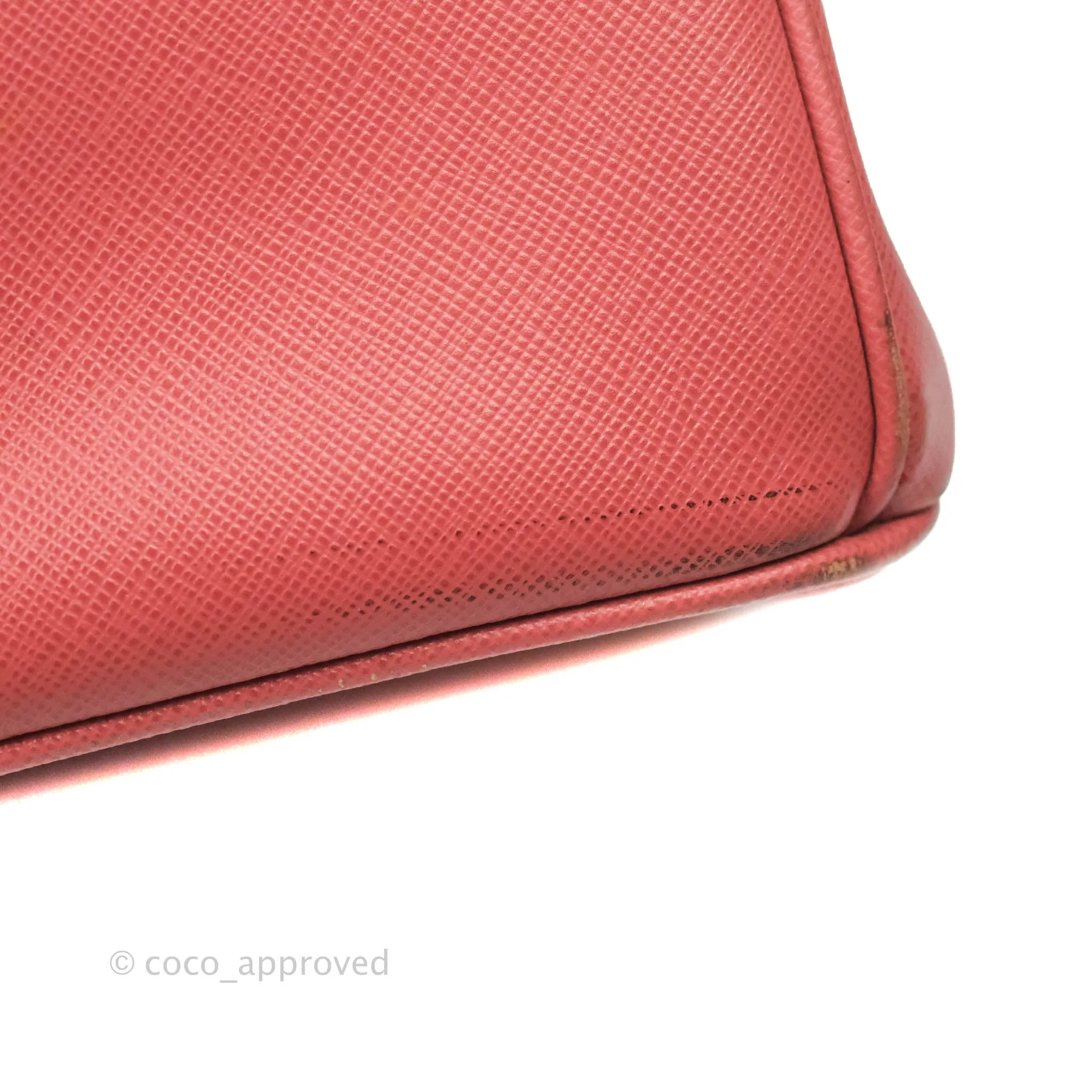Prada Small Saffiano Lux Pink Tamaris Galleria Bag