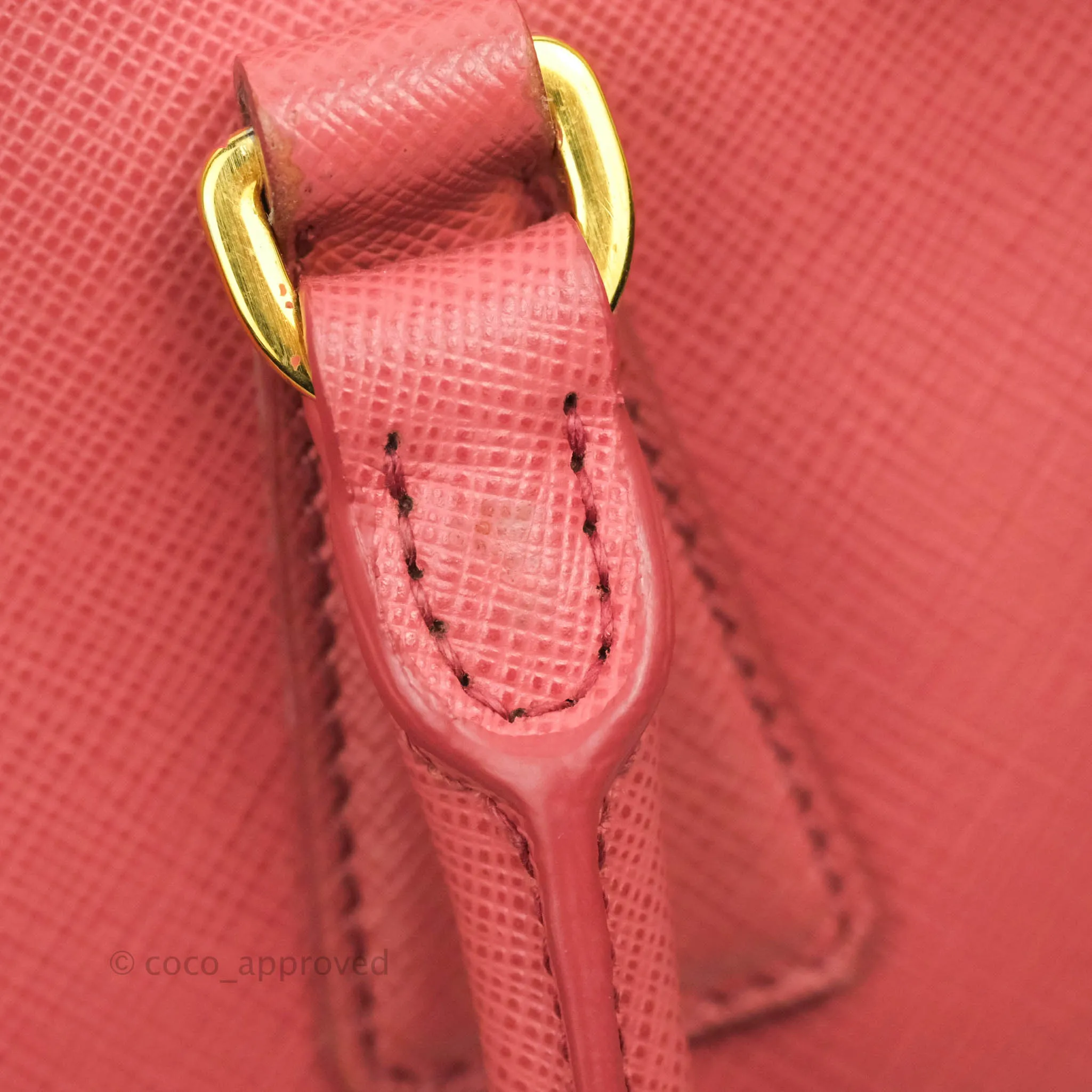 Prada Small Saffiano Lux Pink Tamaris Galleria Bag