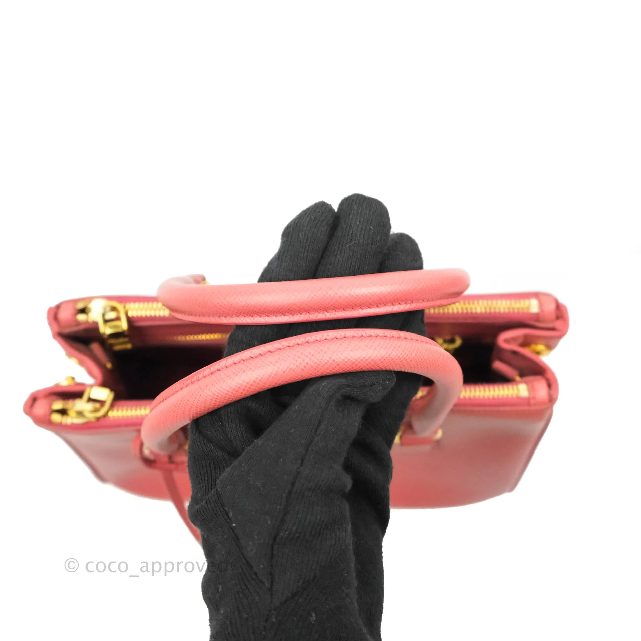 Prada Small Saffiano Lux Pink Tamaris Galleria Bag