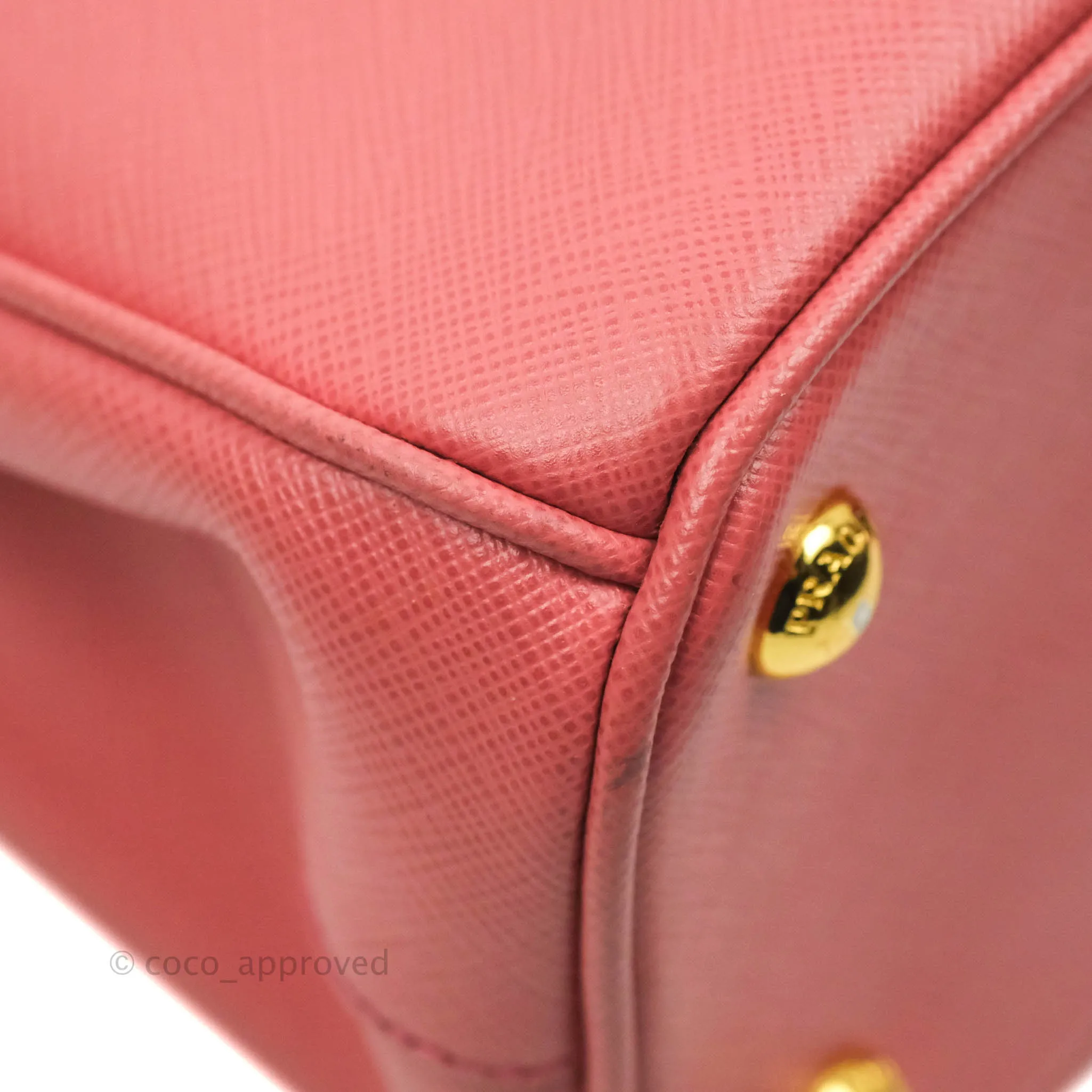Prada Small Saffiano Lux Pink Tamaris Galleria Bag