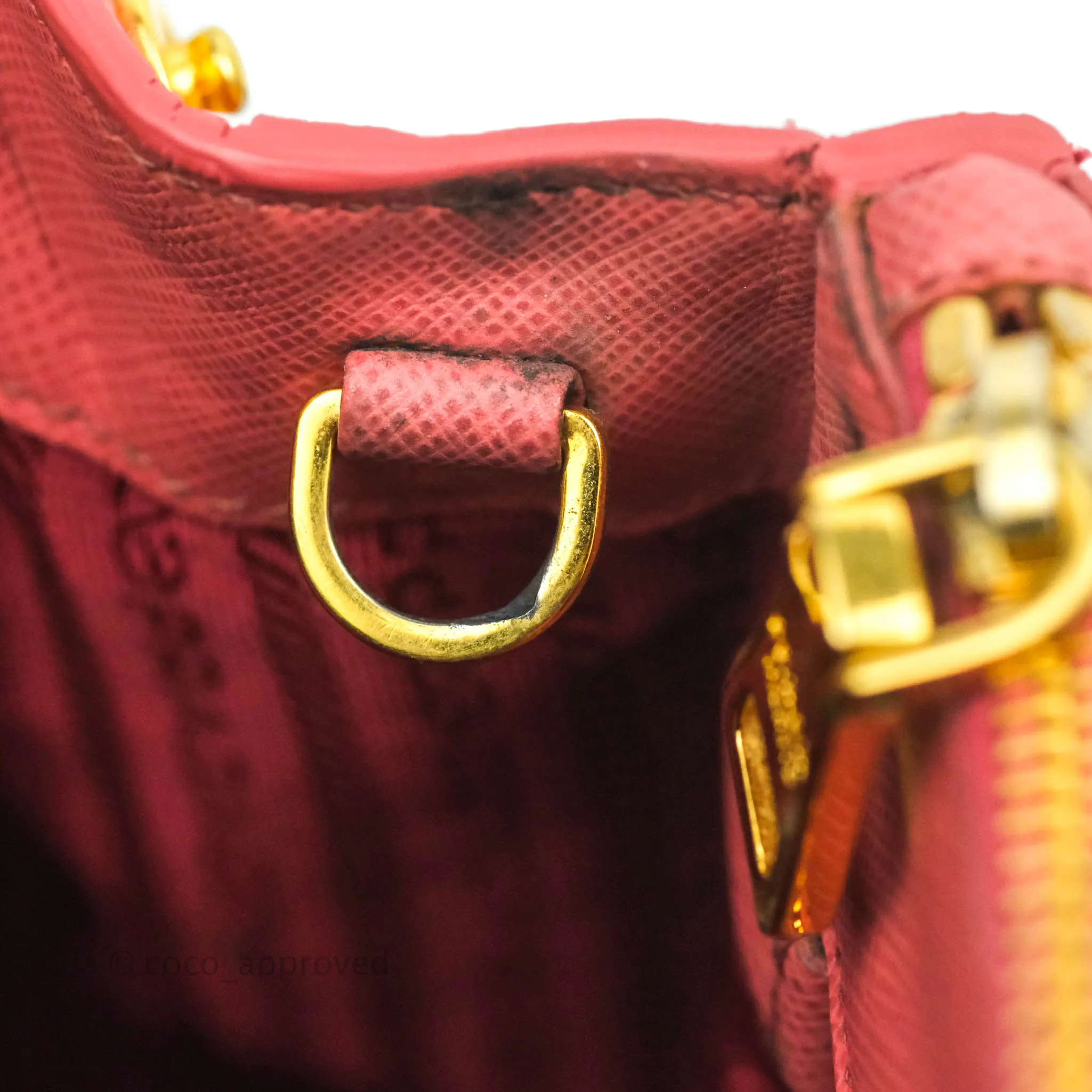 Prada Small Saffiano Lux Pink Tamaris Galleria Bag