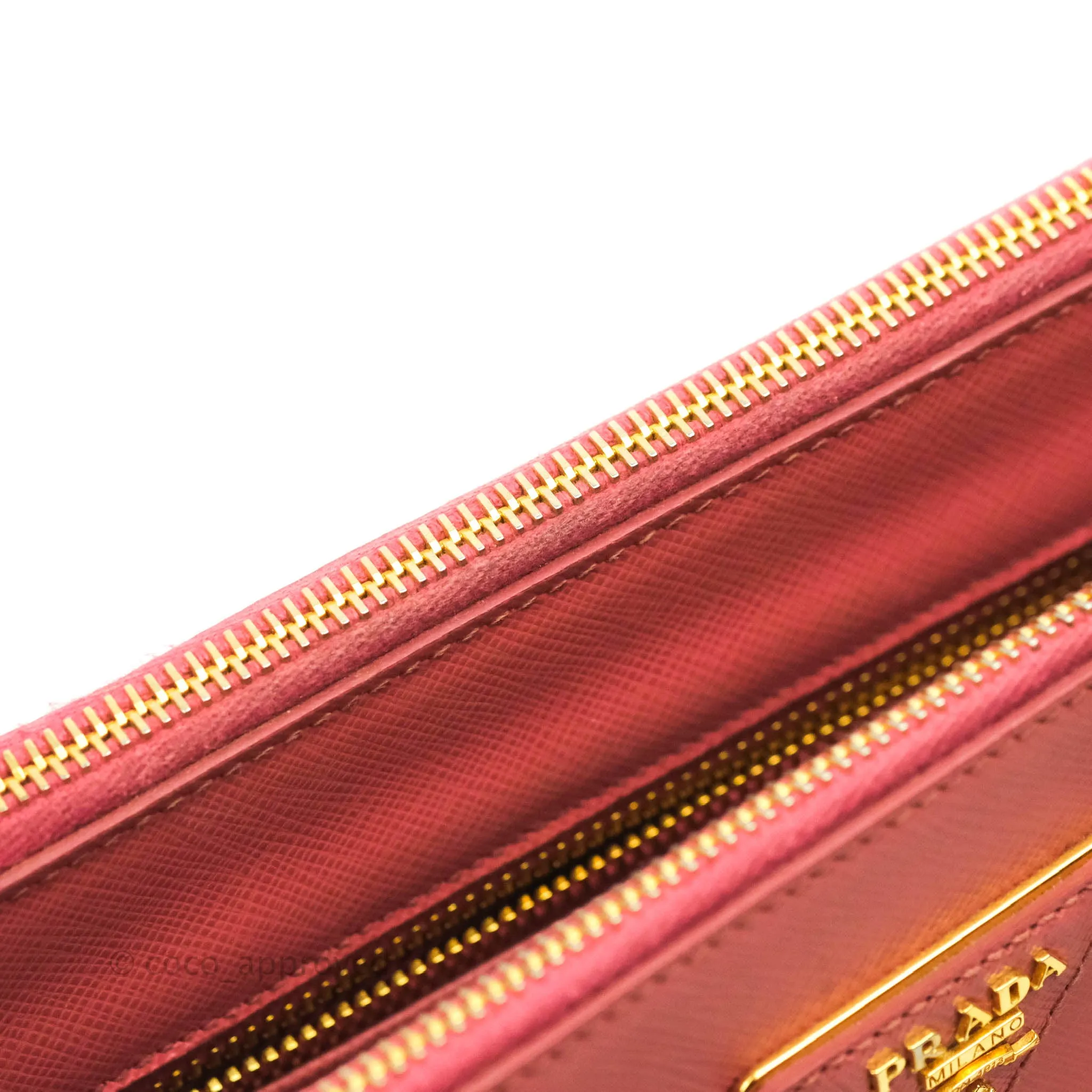 Prada Small Saffiano Lux Pink Tamaris Galleria Bag