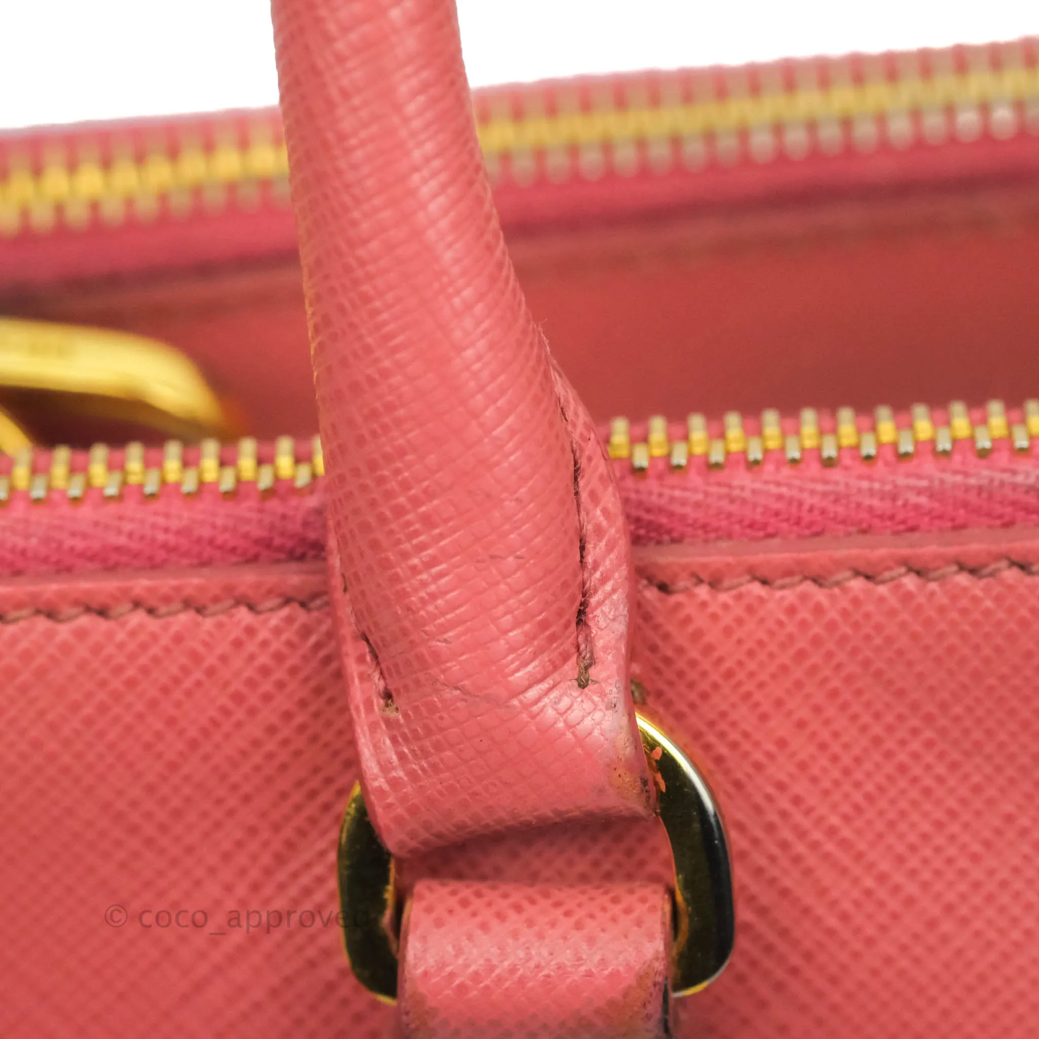 Prada Small Saffiano Lux Pink Tamaris Galleria Bag