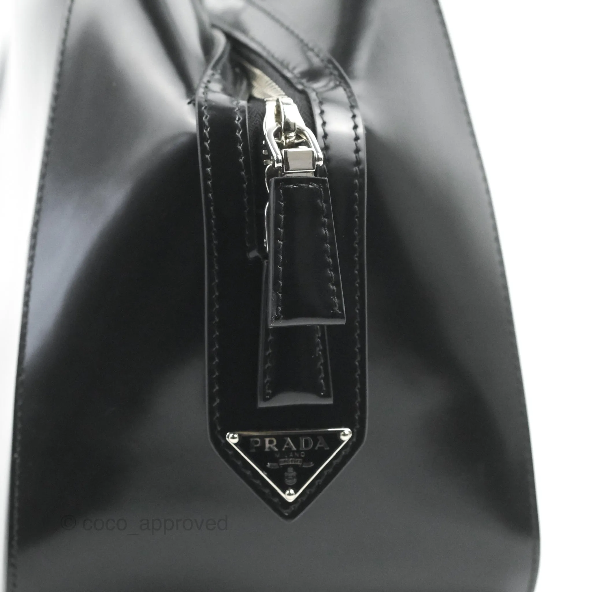 Prada Small Supernova Handbag Brushed Leather Black