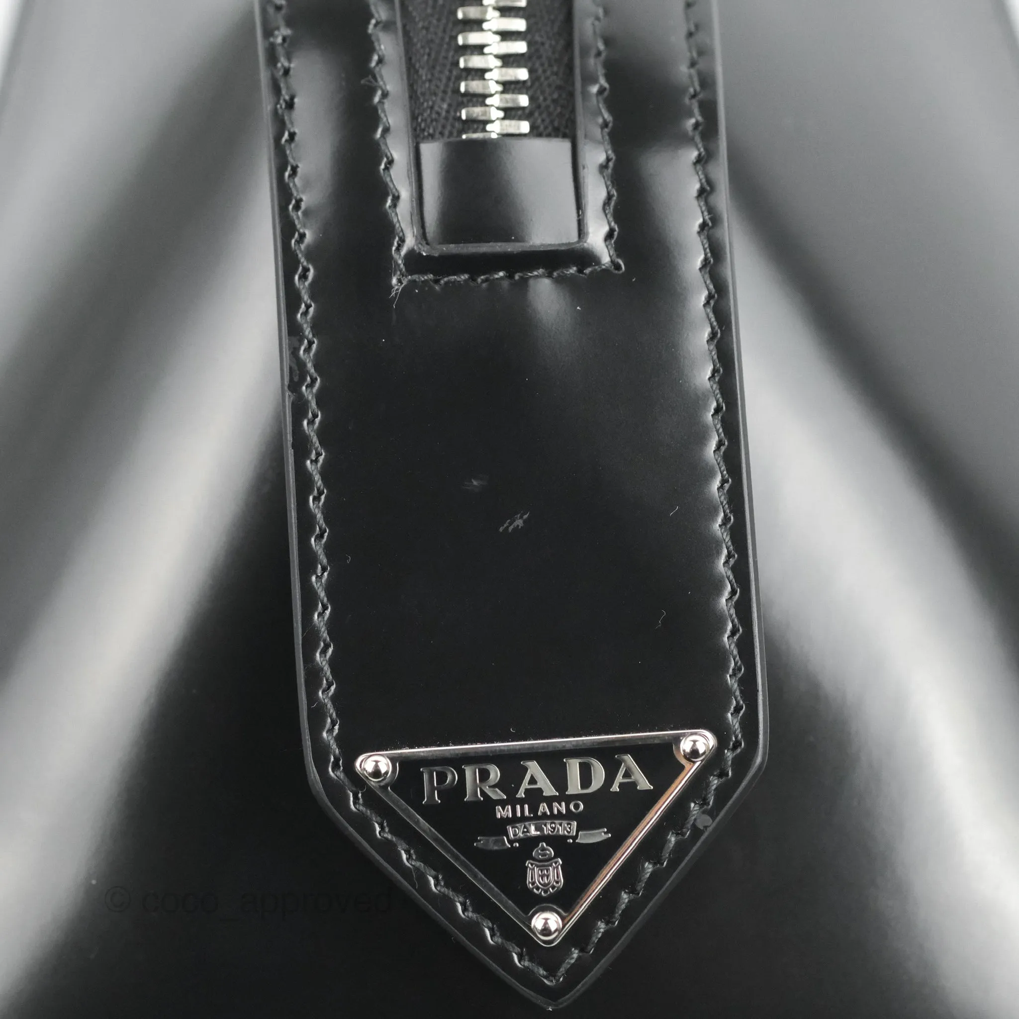 Prada Small Supernova Handbag Brushed Leather Black