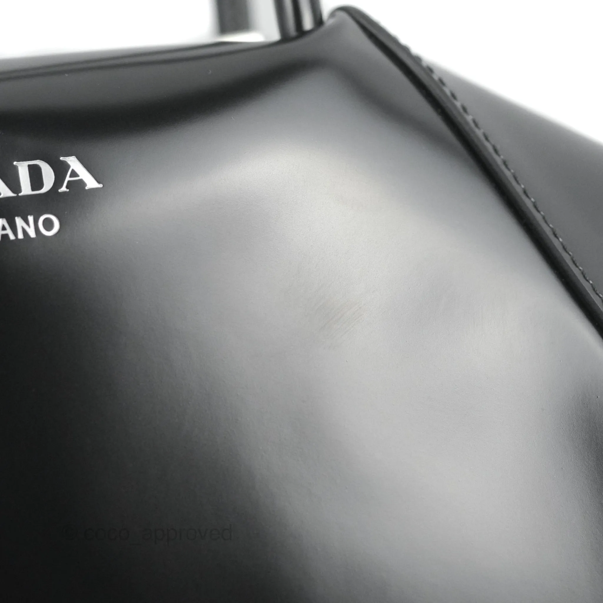 Prada Small Supernova Handbag Brushed Leather Black
