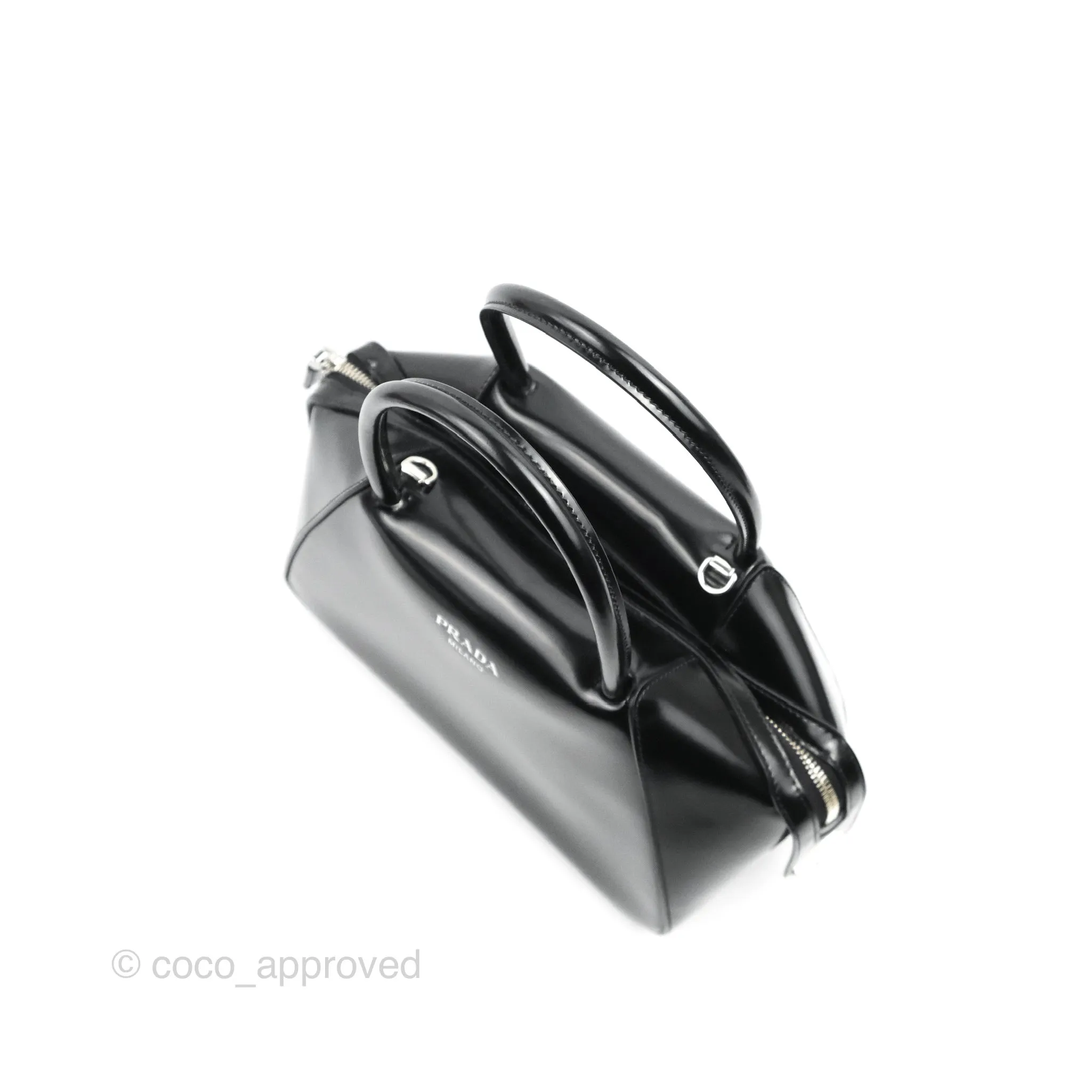 Prada Small Supernova Handbag Brushed Leather Black