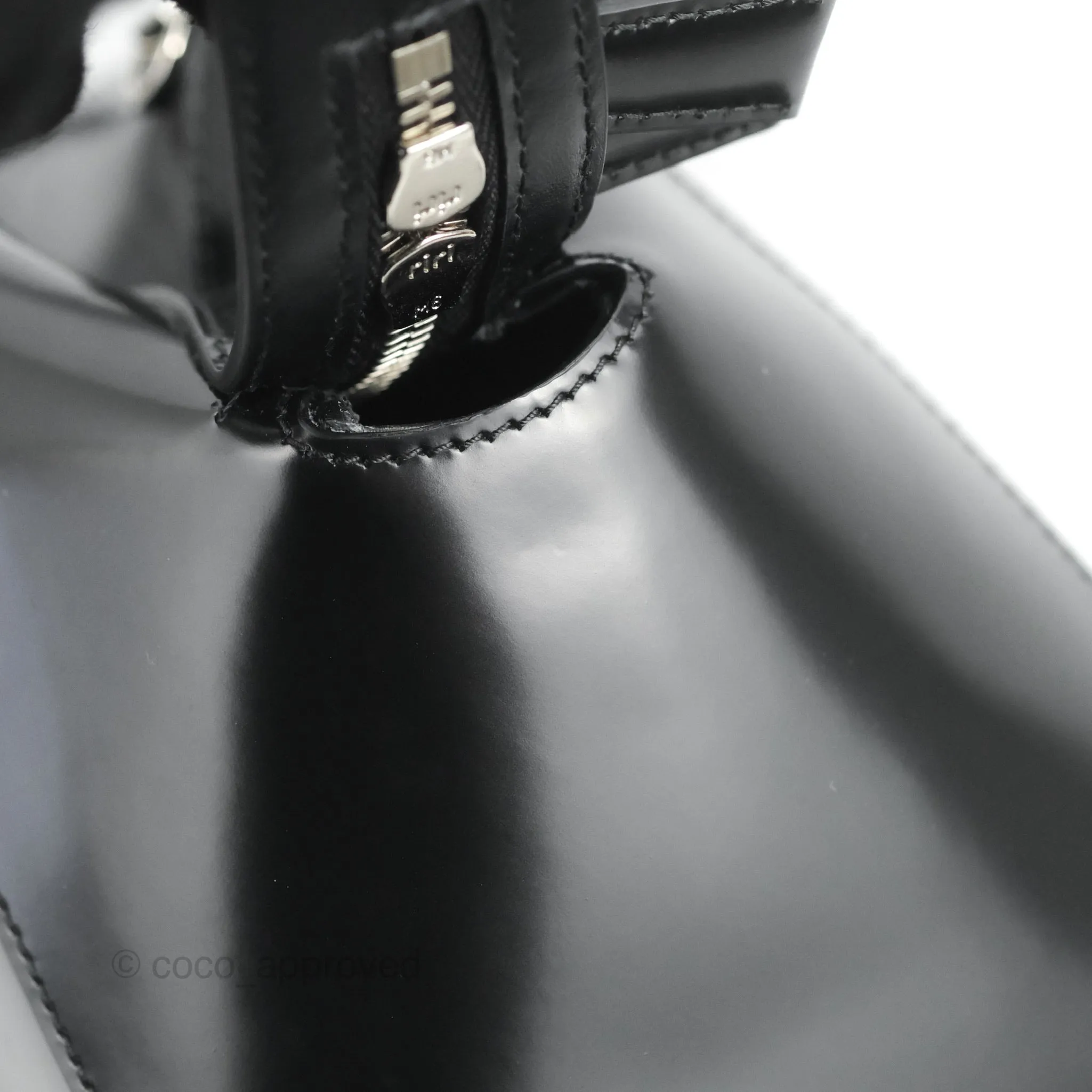 Prada Small Supernova Handbag Brushed Leather Black