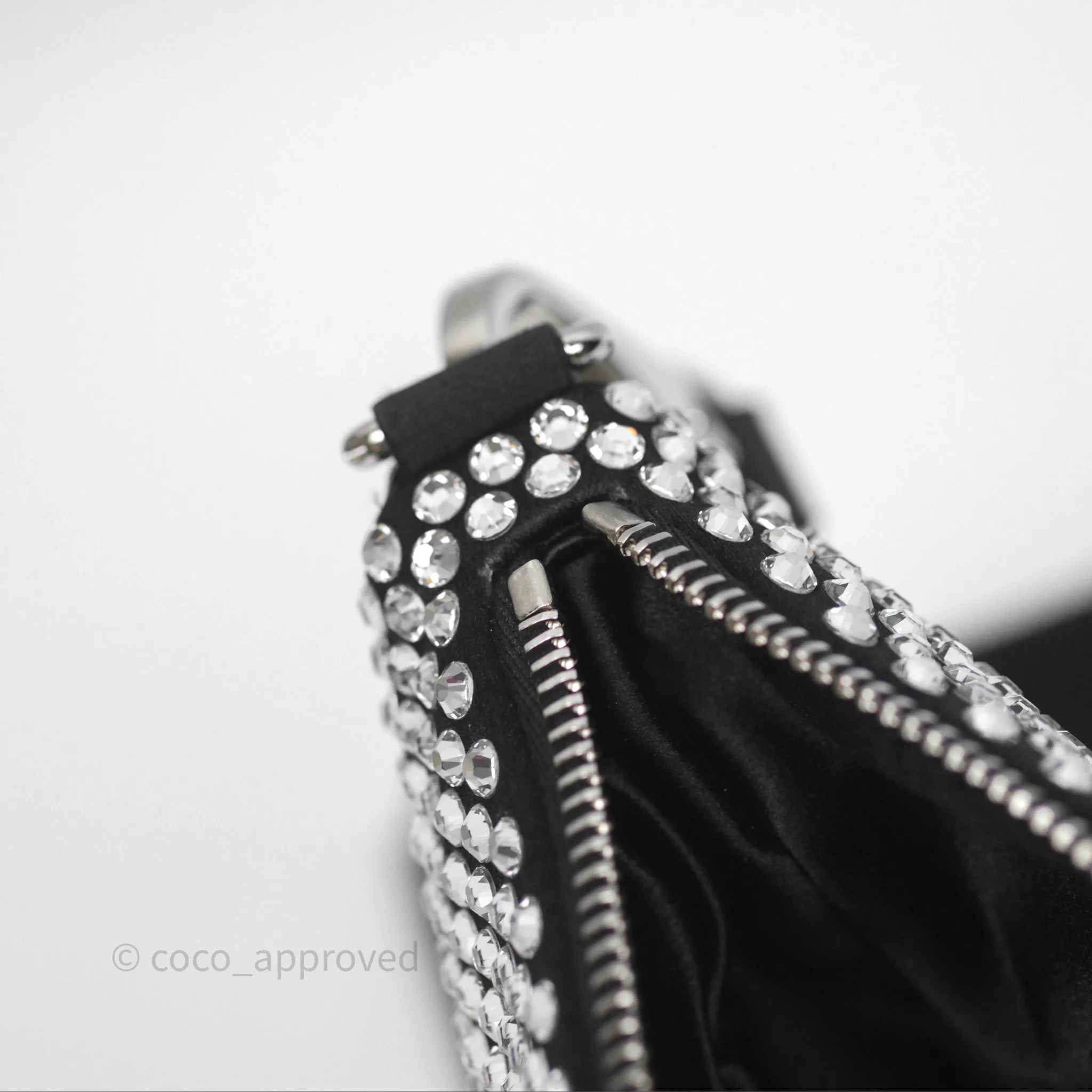 Prada Triangle Crystal Bag Black