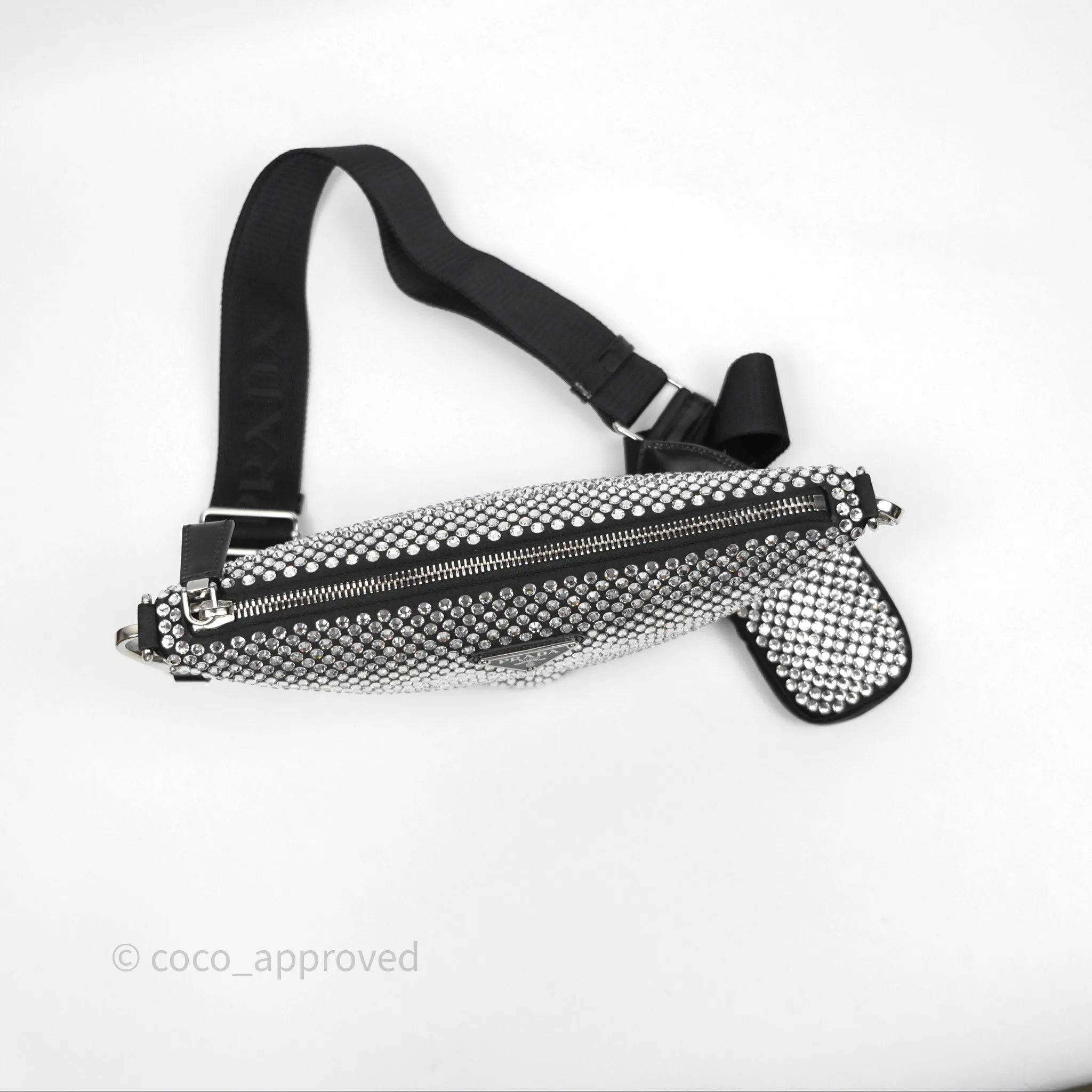 Prada Triangle Crystal Bag Black