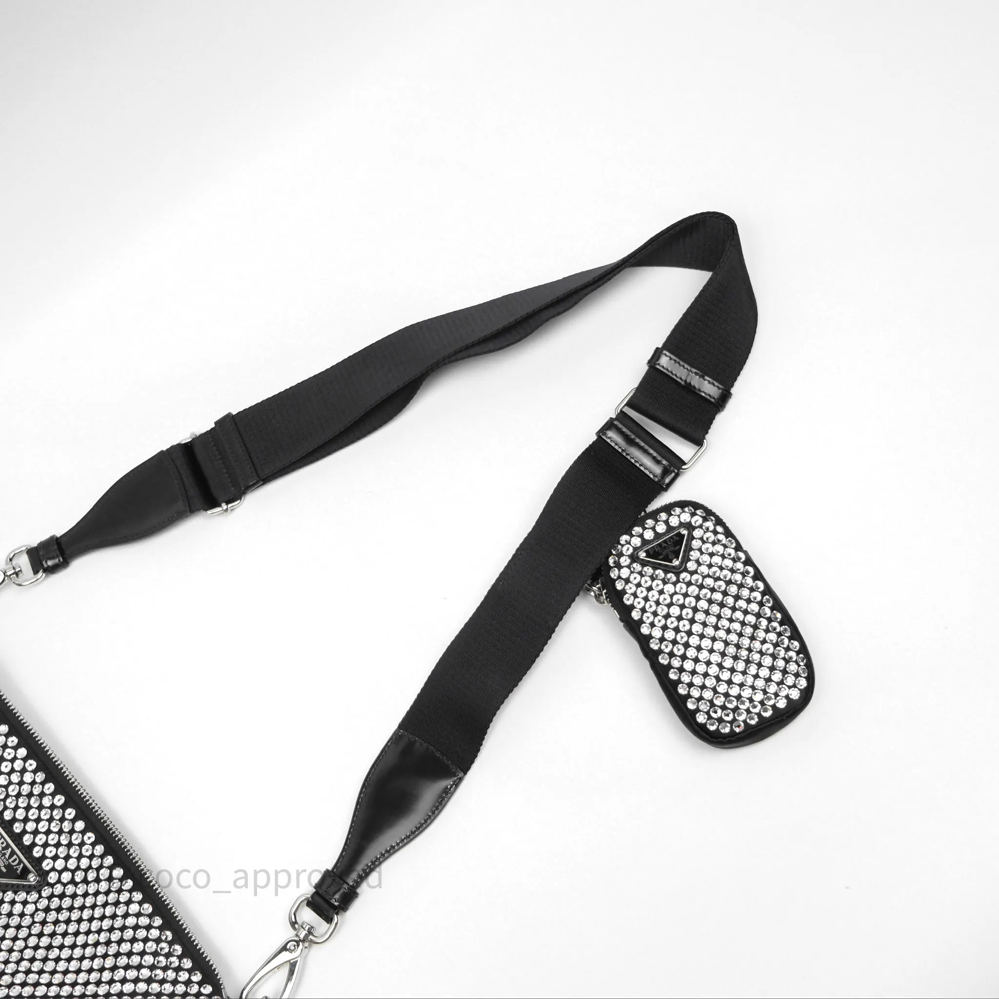 Prada Triangle Crystal Bag Black