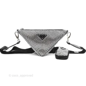 Prada Triangle Crystal Bag Black
