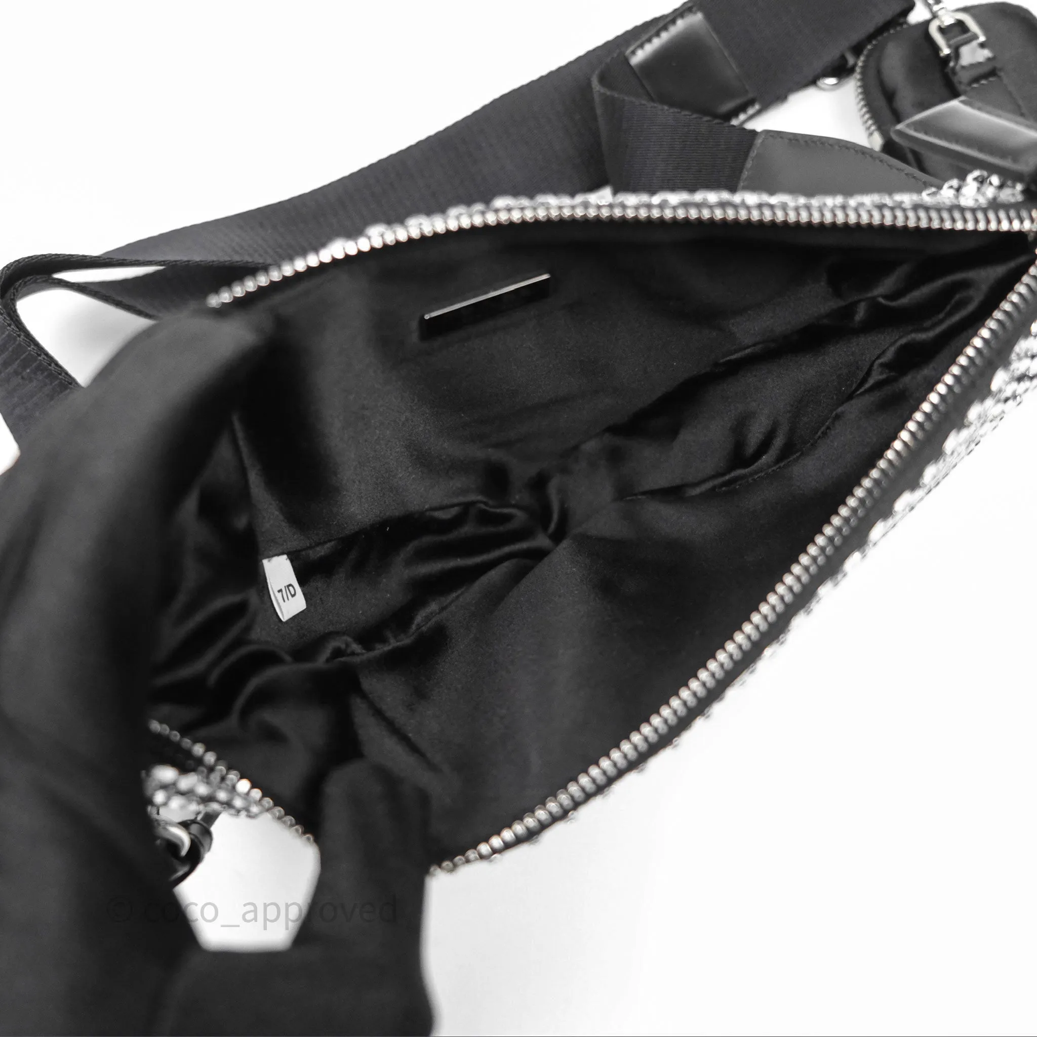 Prada Triangle Crystal Bag Black