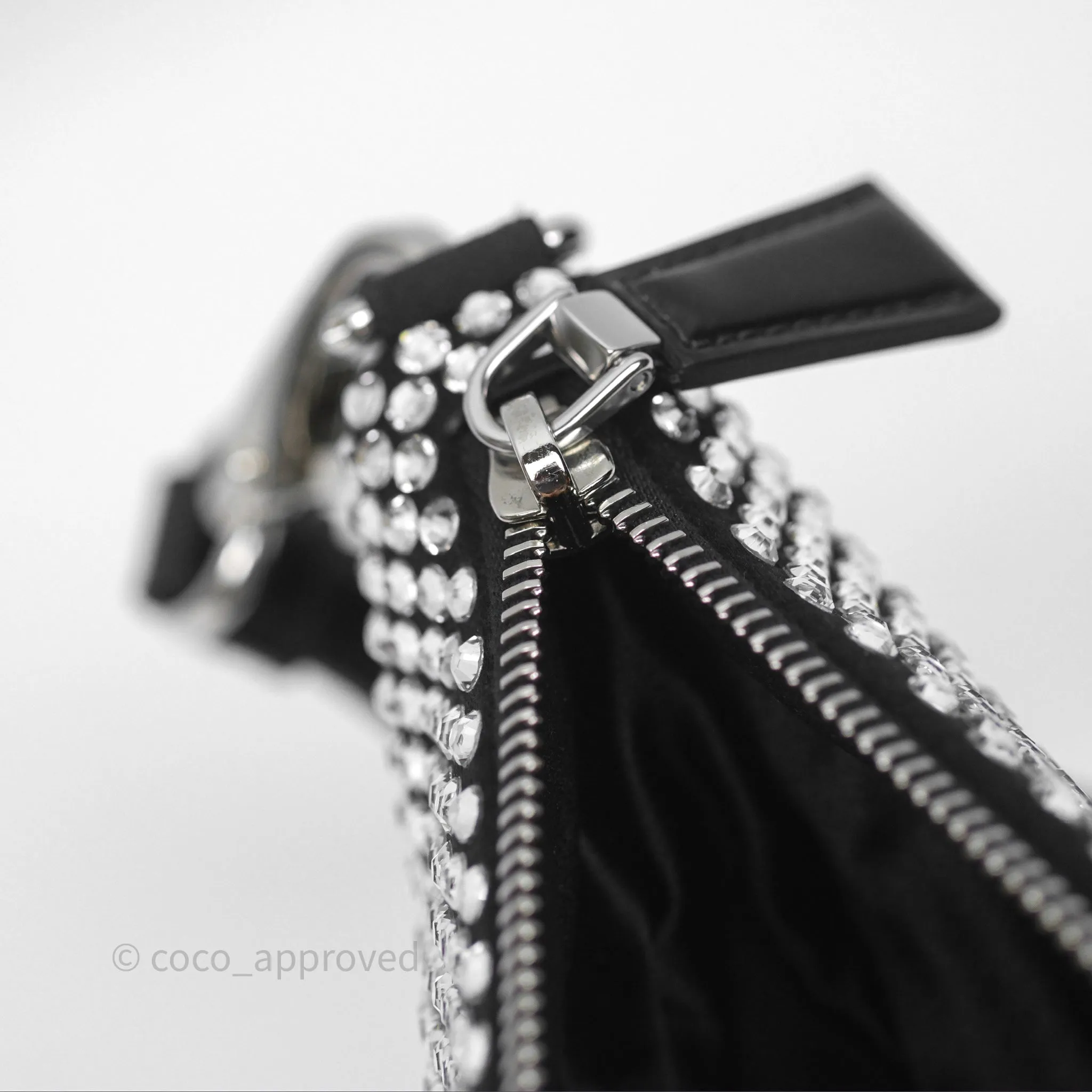 Prada Triangle Crystal Bag Black