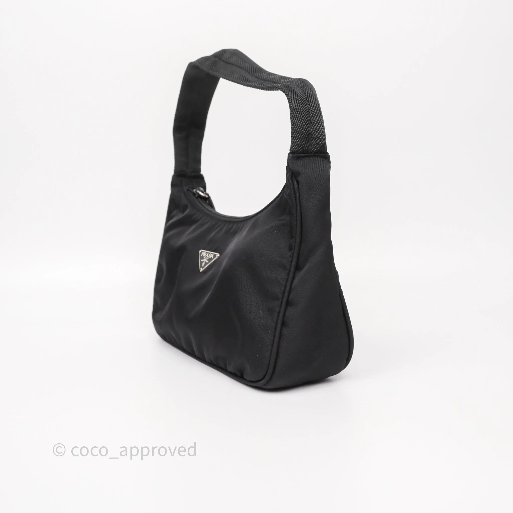 Prada Vintage Mini Bag Black Nylon Silver Hardware