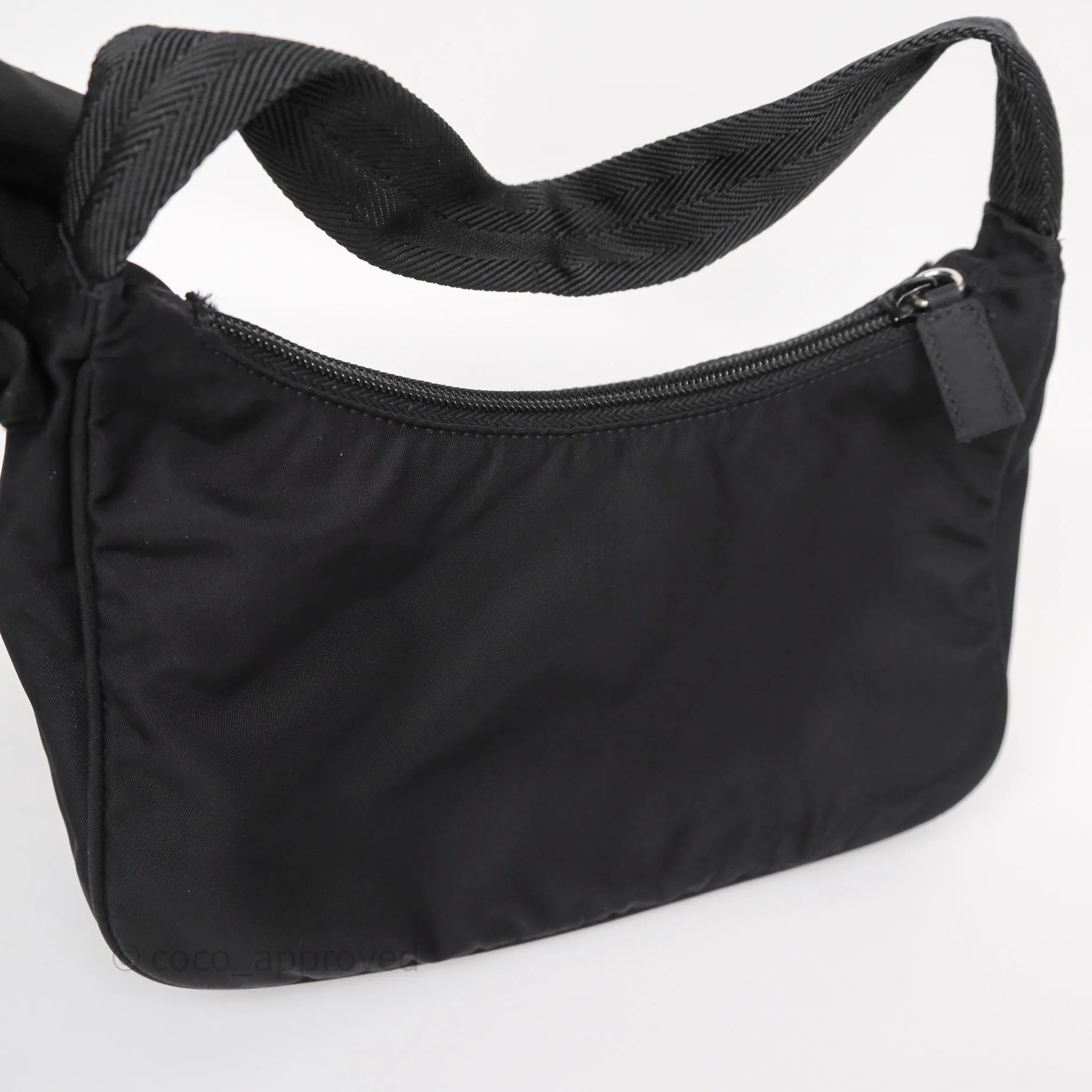 Prada Vintage Mini Bag Black Nylon Silver Hardware
