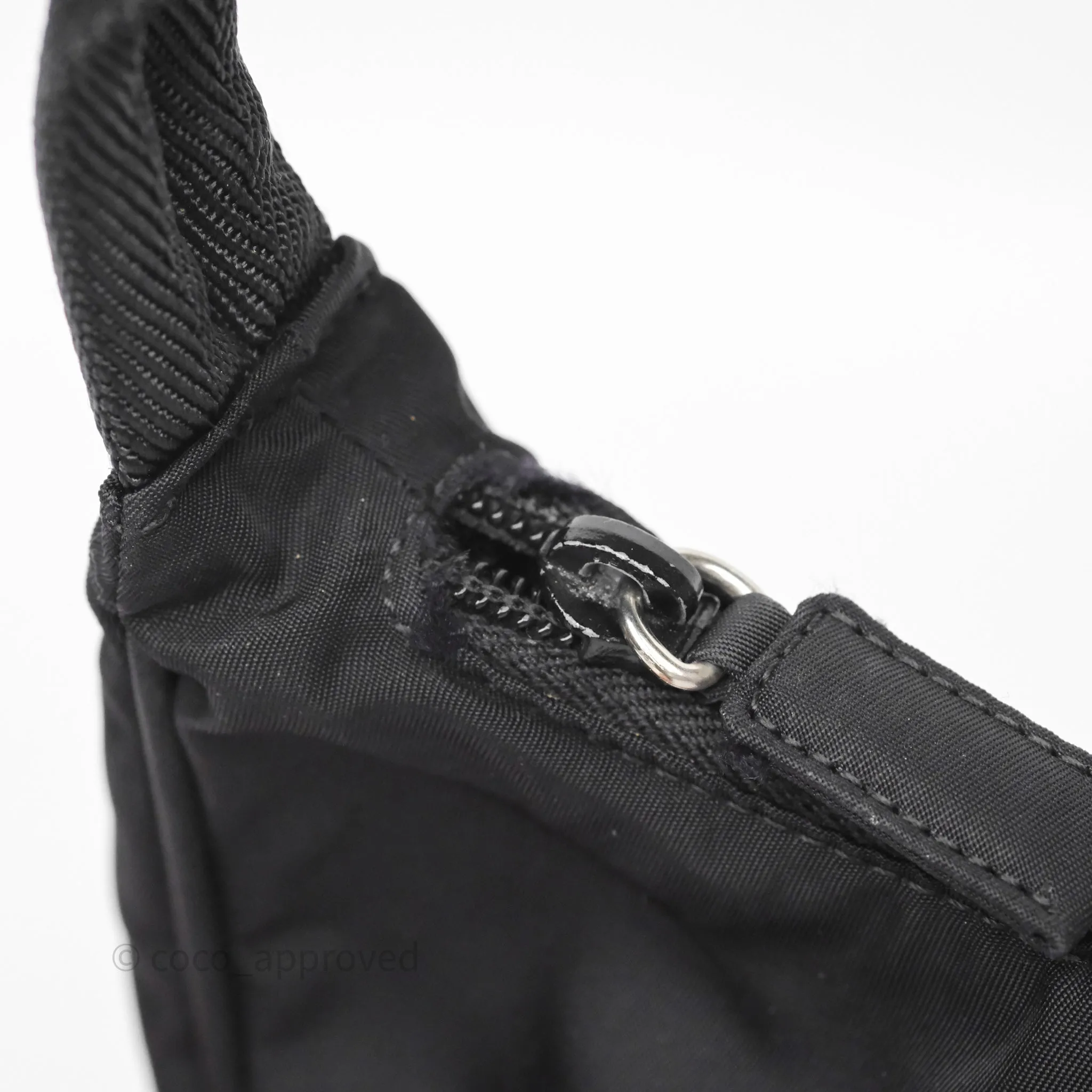 Prada Vintage Mini Bag Black Nylon Silver Hardware