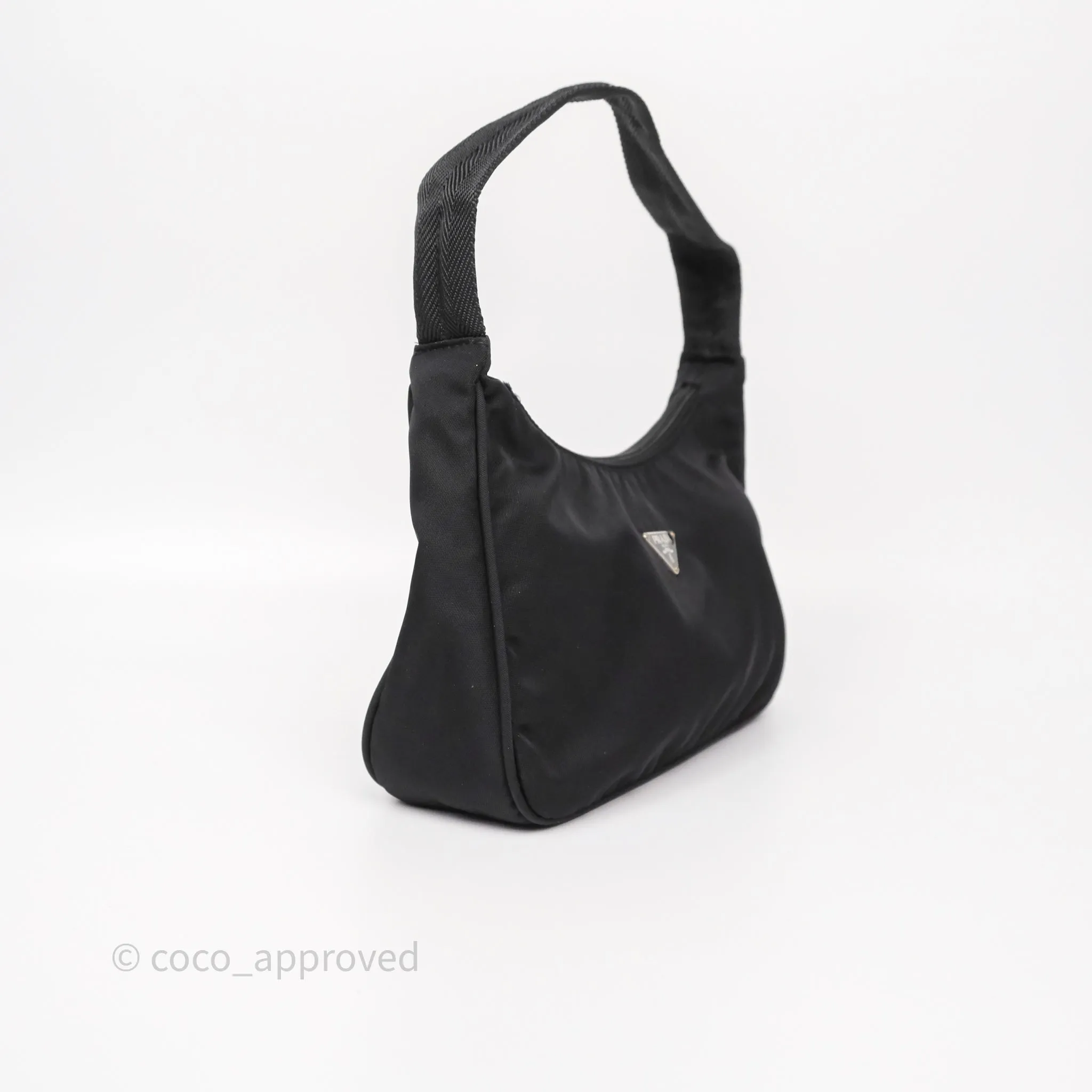 Prada Vintage Mini Bag Black Nylon Silver Hardware