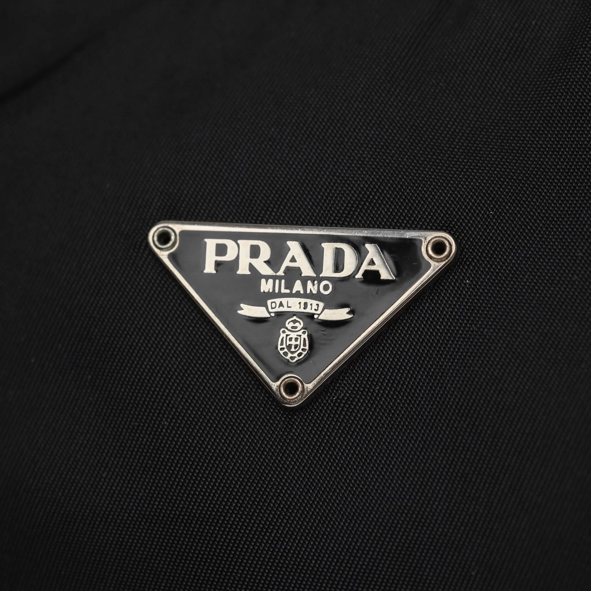 Prada Vintage Mini Bag Black Nylon Silver Hardware
