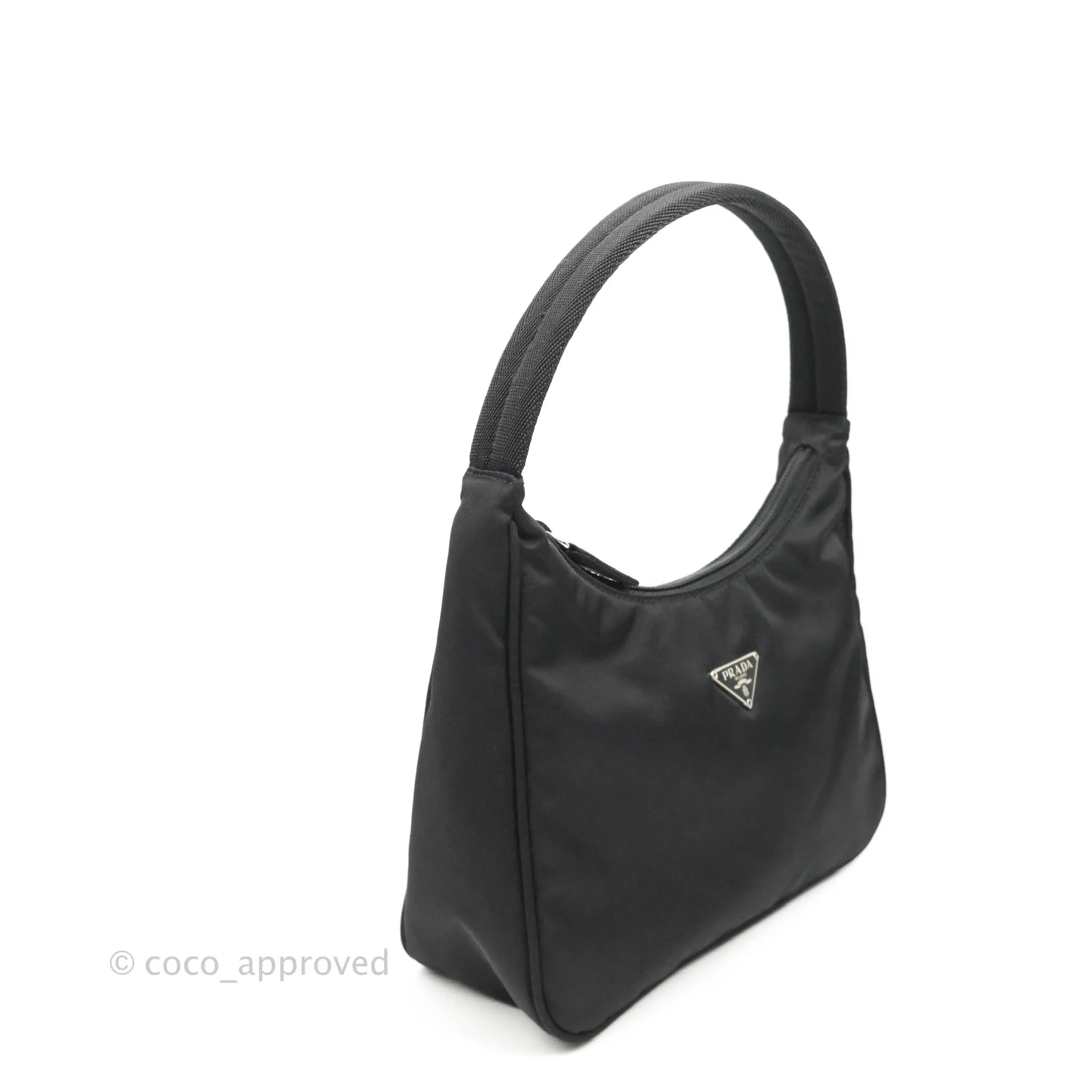 Prada Vintage Nylon Bag Black Silver Hardware