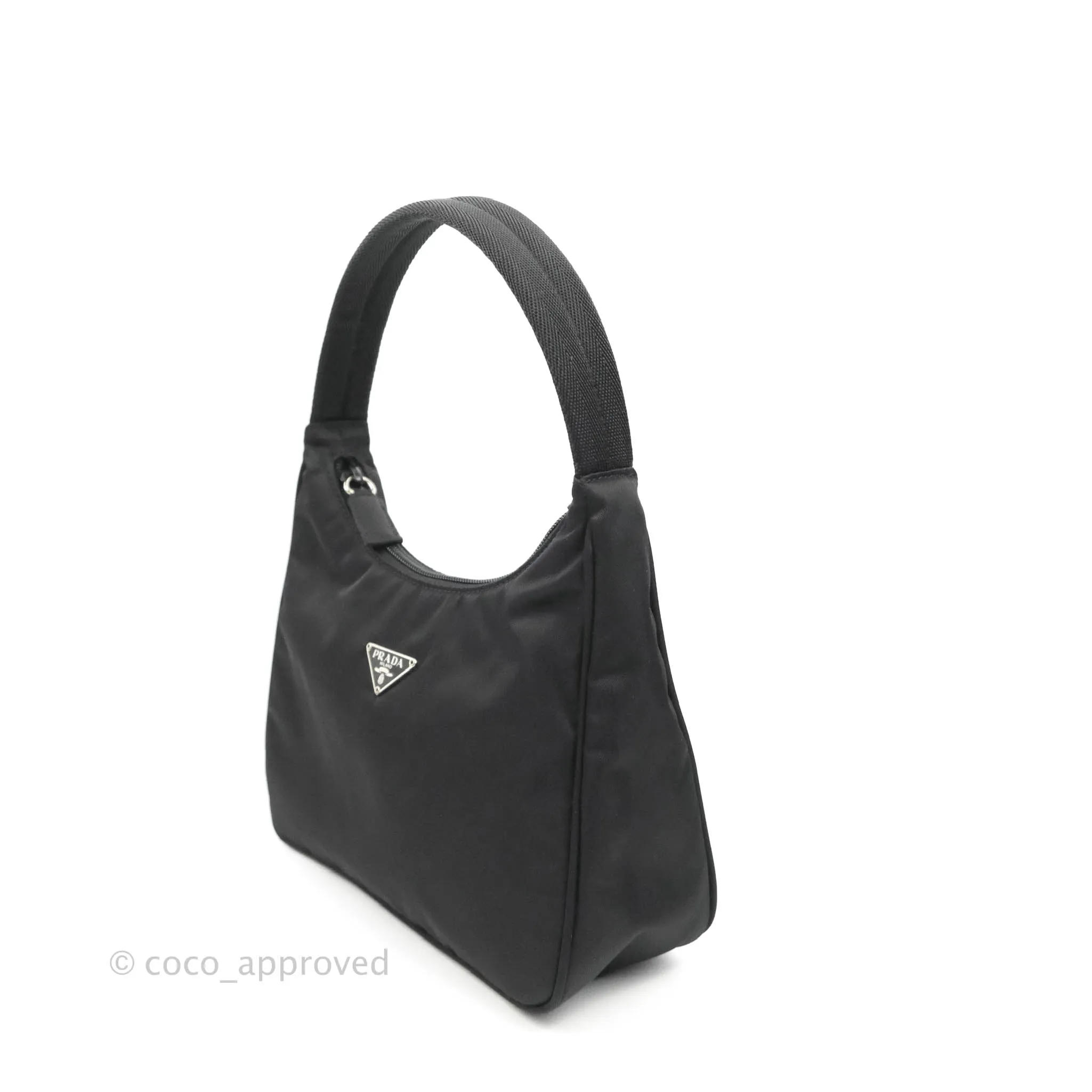 Prada Vintage Nylon Bag Black Silver Hardware