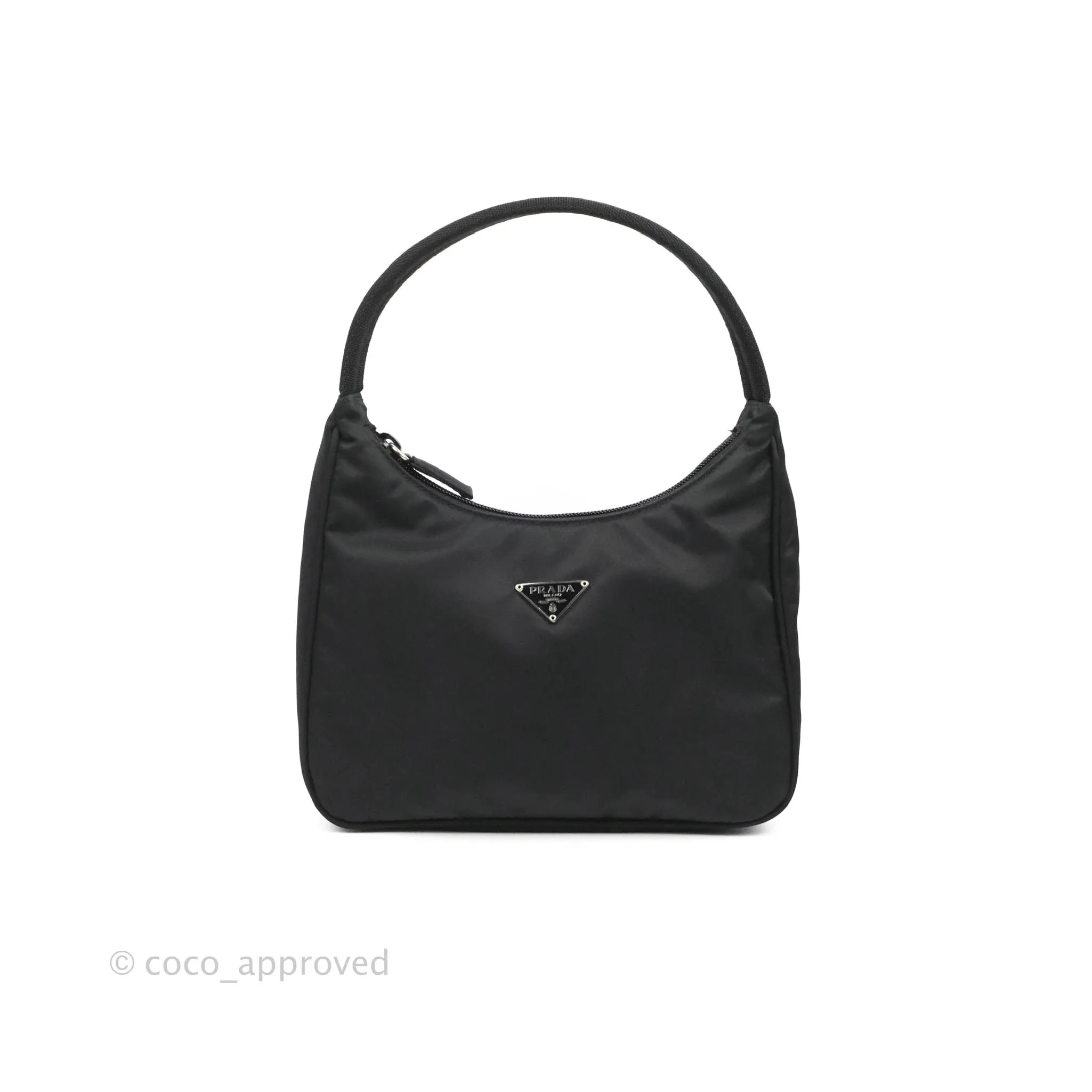 Prada Vintage Nylon Bag Black Silver Hardware