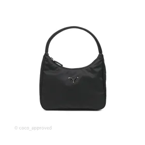 Prada Vintage Nylon Bag Black Silver Hardware