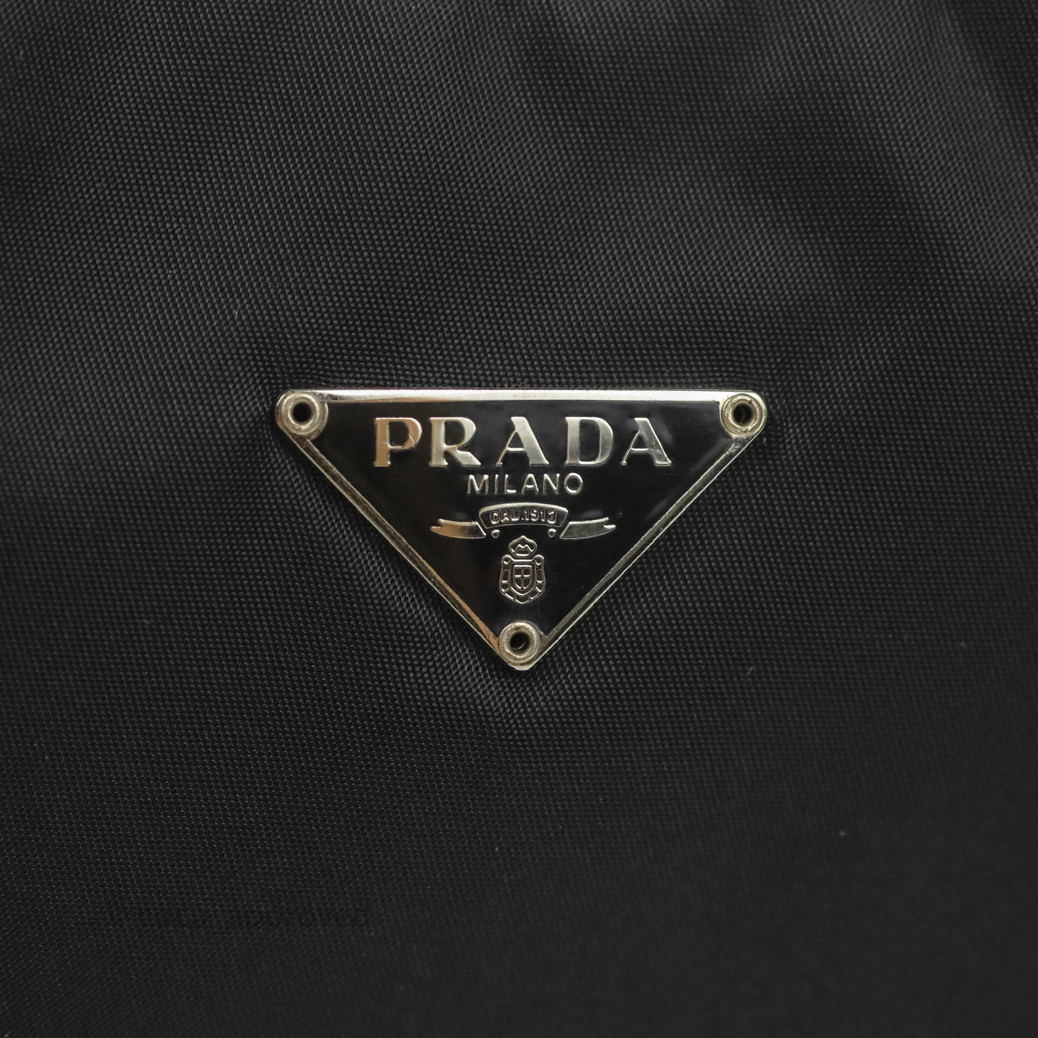 Prada Vintage Nylon Bag Black Silver Hardware