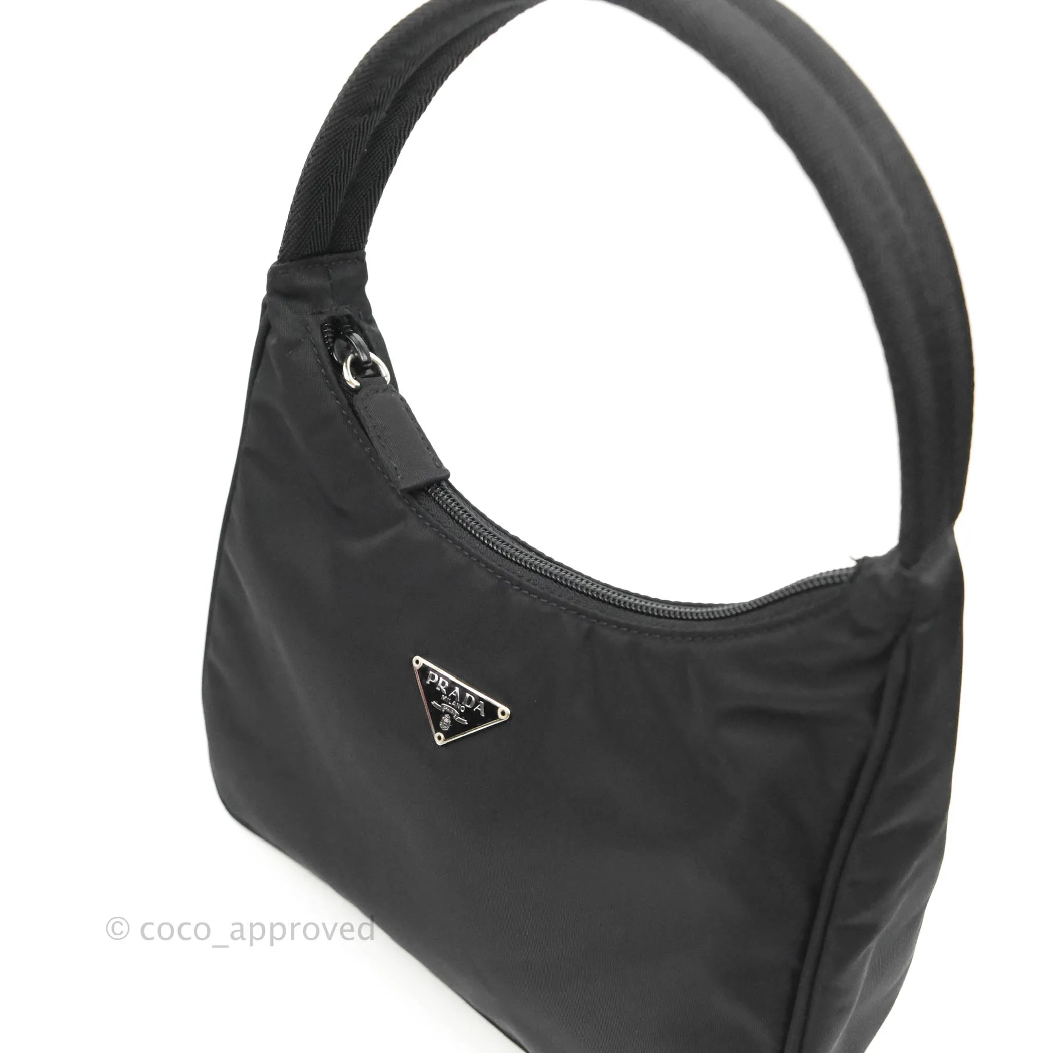 Prada Vintage Nylon Bag Black Silver Hardware