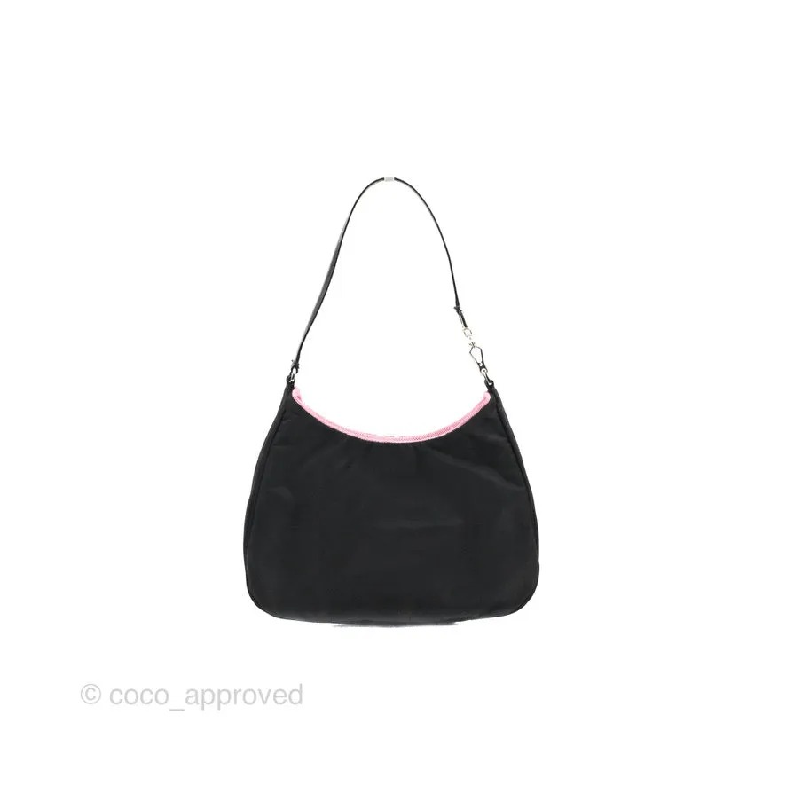 Prada Vintage Small Tessuto Hobo Bag Black Nylon